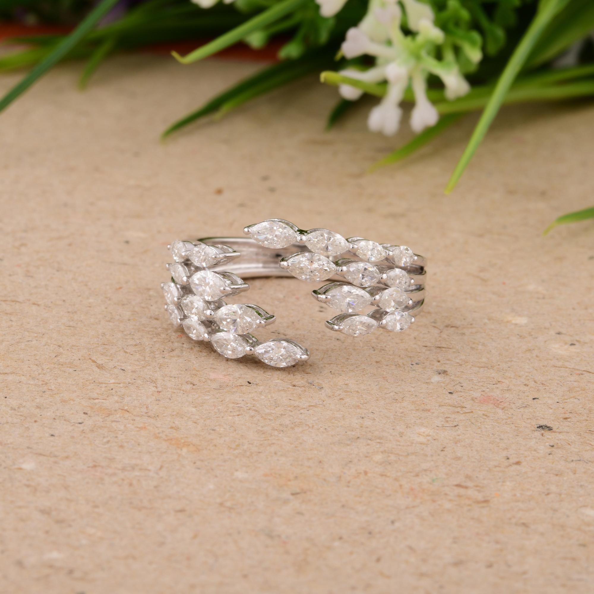 1,05 quilates SI Claridad HI Color Pendientes Diamante Marquesa Oro Blanco 18 Quilates Moderno en venta