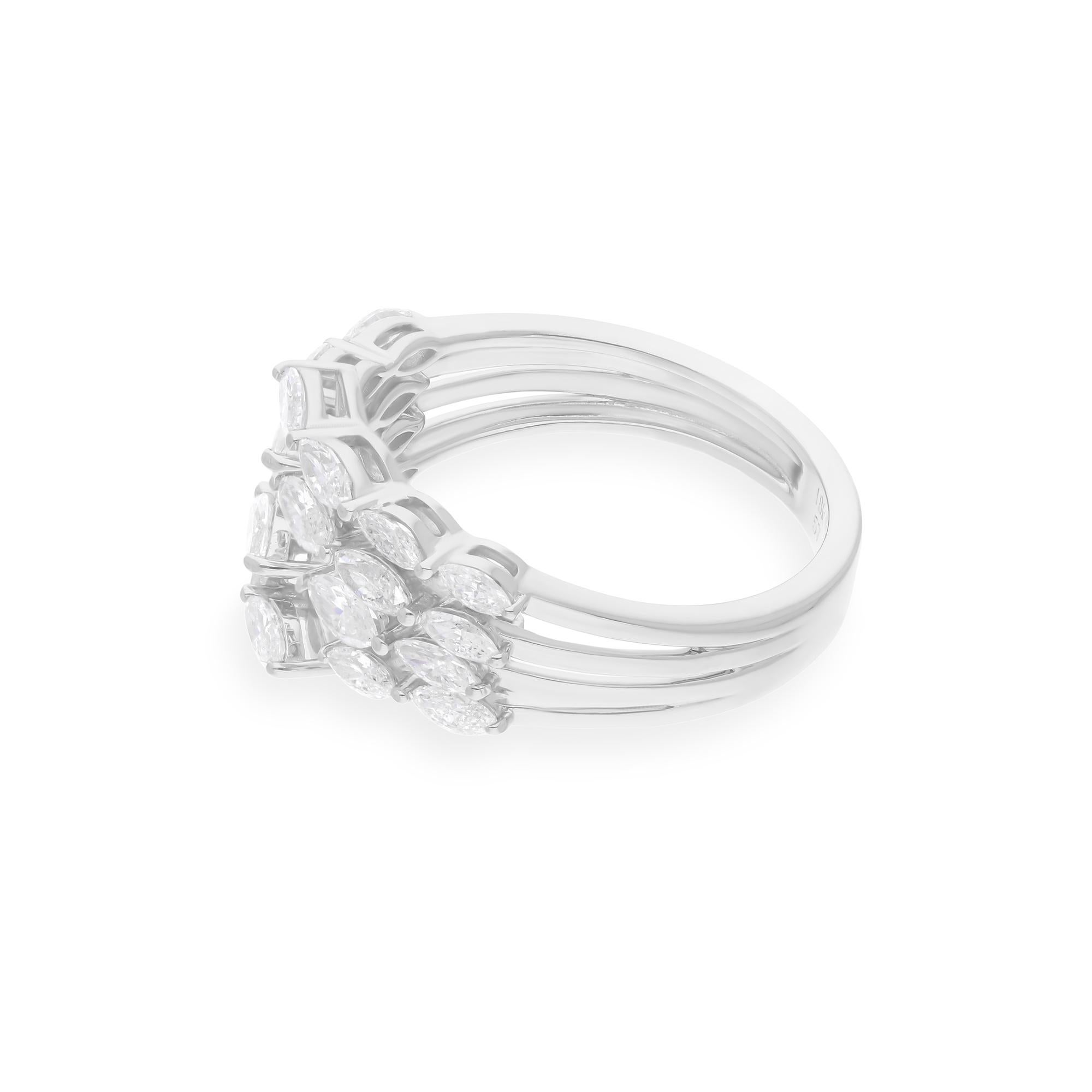 1,05 quilates SI Claridad HI Color Pendientes Diamante Marquesa Oro Blanco 18 Quilates en Nuevo estado para la venta en Diera, Dubai