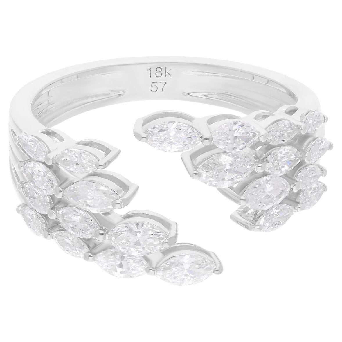 1,05 quilates SI Claridad HI Color Pendientes Diamante Marquesa Oro Blanco 18 Quilates