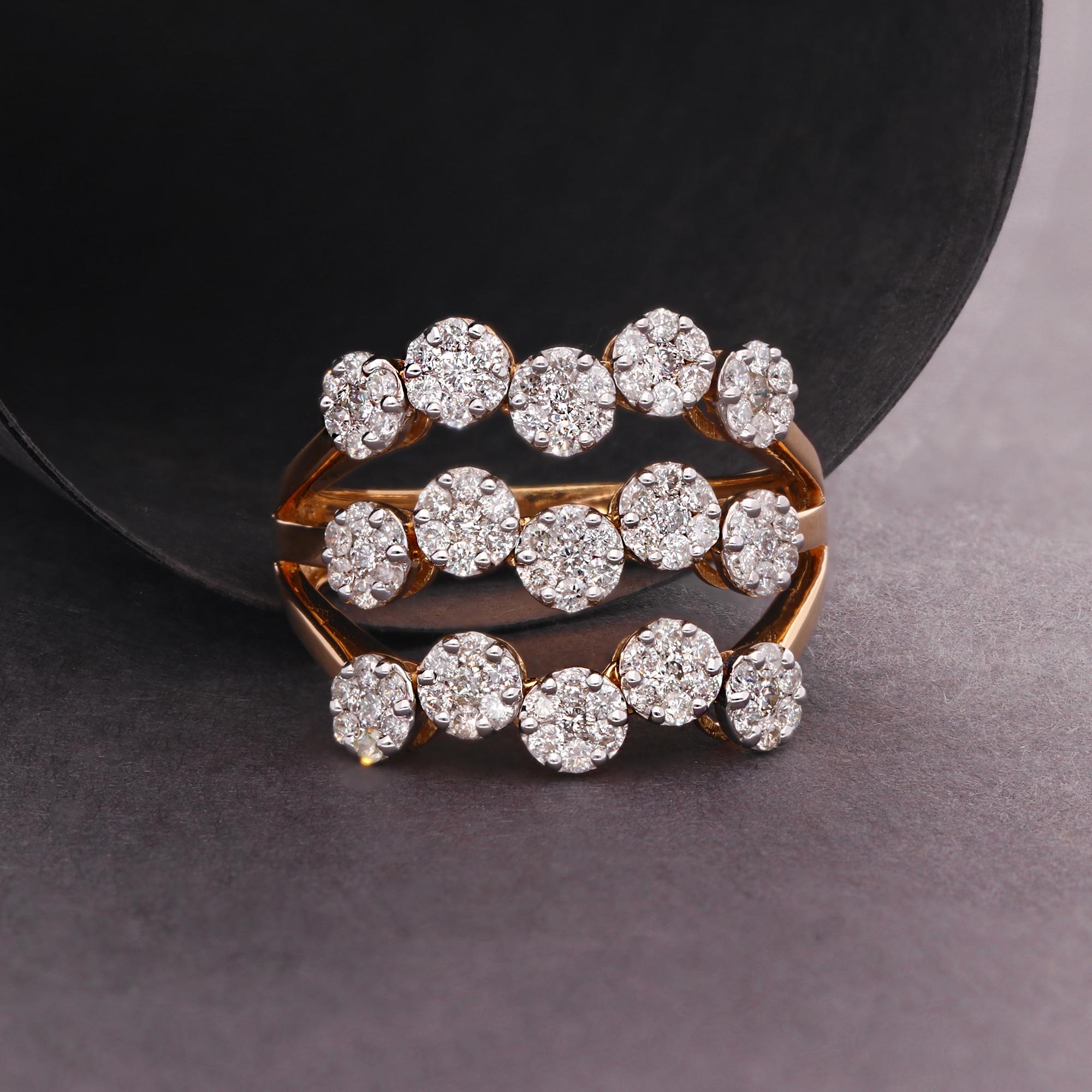 For Sale:  1.05 Carat SI Clarity HI Color Round Diamond Ring 18 Karat Yellow Gold Jewelry 4