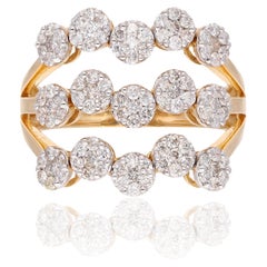 1.05 Carat SI Clarity HI Color Round Diamond Ring 18 Karat Yellow Gold Jewelry