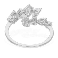 1.05 Carat SI/H Multi Brilliant Cut Diamond Ring 14 Karat White Gold Jewelry