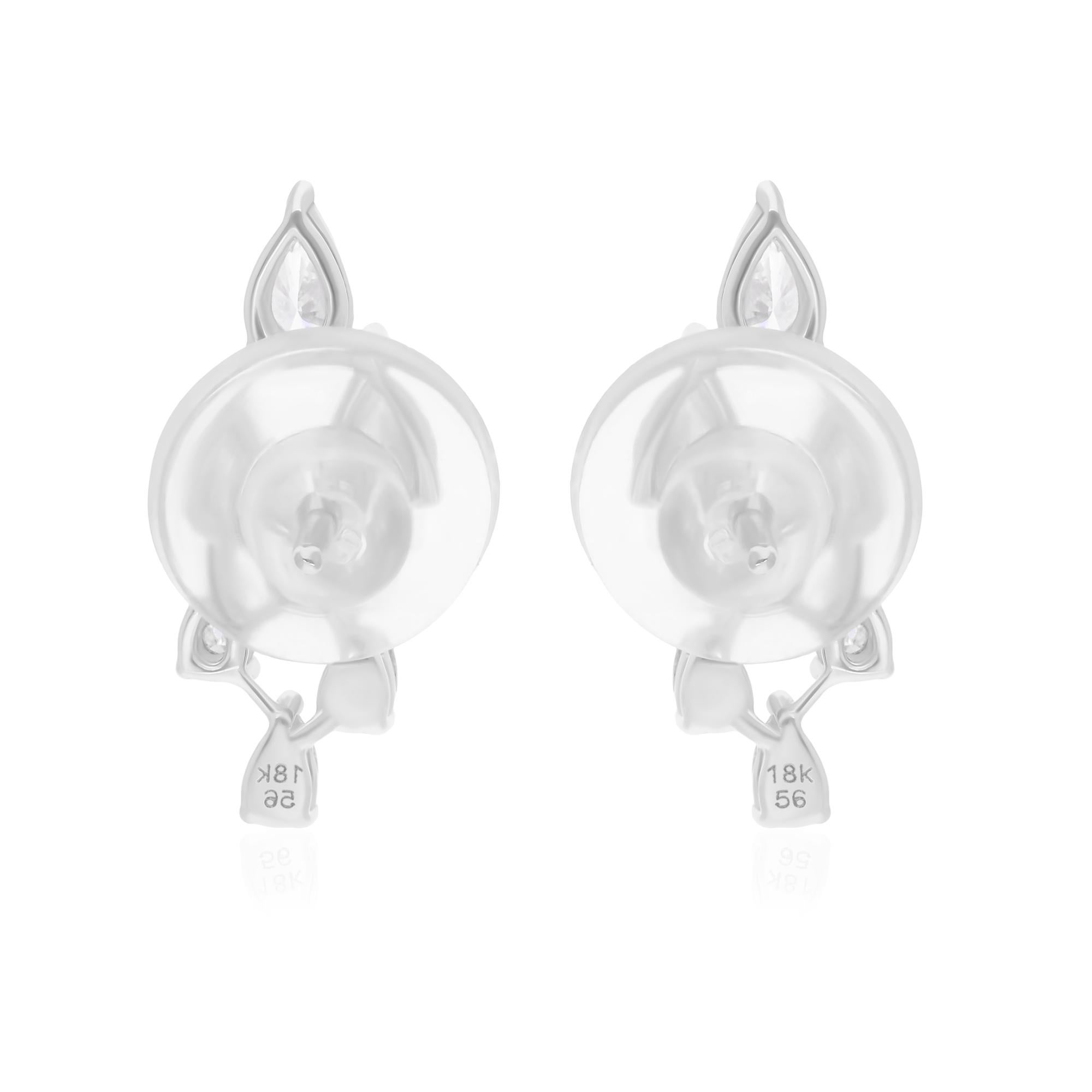 Pendientes de diamantes talla pera brillante SI/H de 1,05 quilates Joyas de oro blanco de 14 quilates en Nuevo estado para la venta en Diera, Dubai