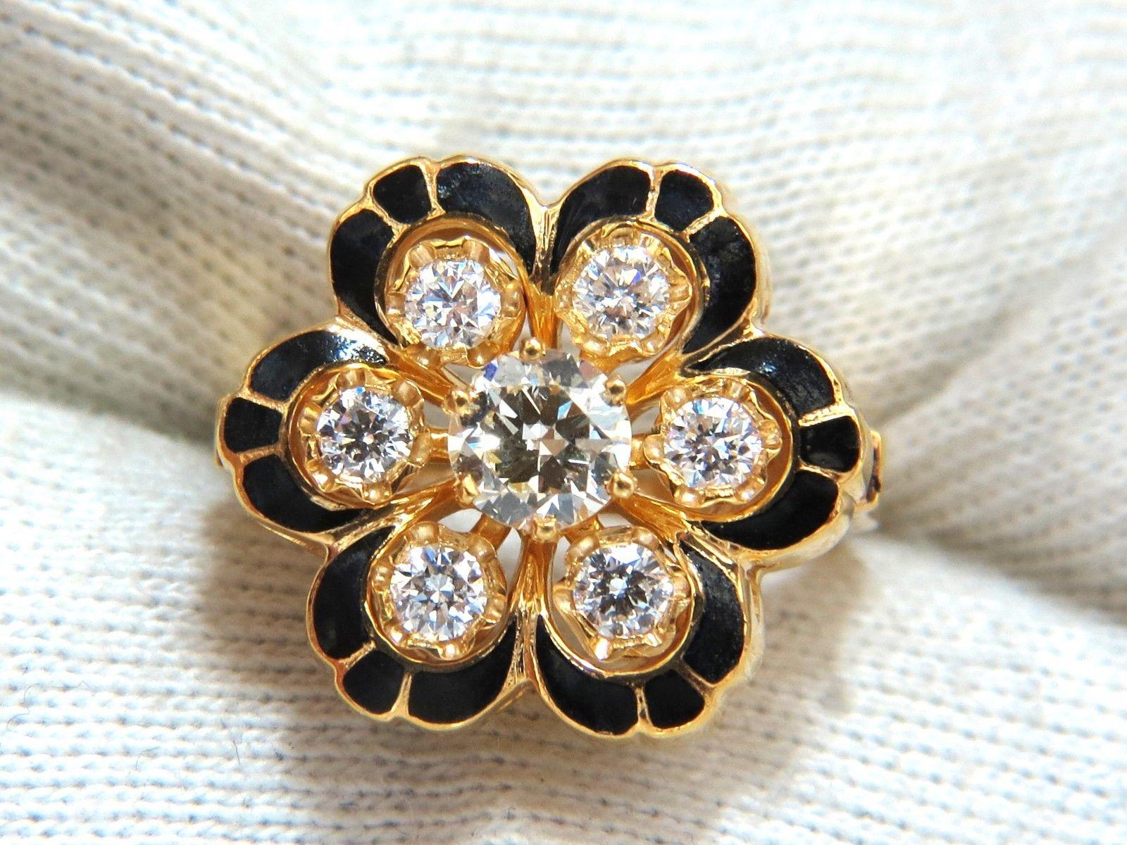 1.05 Carat Vintage Cluster Diamonds Ring 14 Karat Old Miner In New Condition For Sale In New York, NY