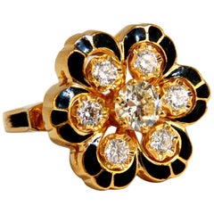 1.05 Carat Vintage Cluster Diamonds Ring 14 Karat Old Miner*