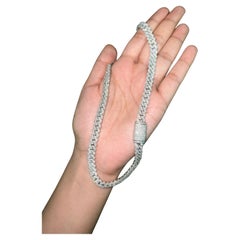 10.5 Carat White Gold Natural Diamond Cuban Necklace in 14KT 65gms