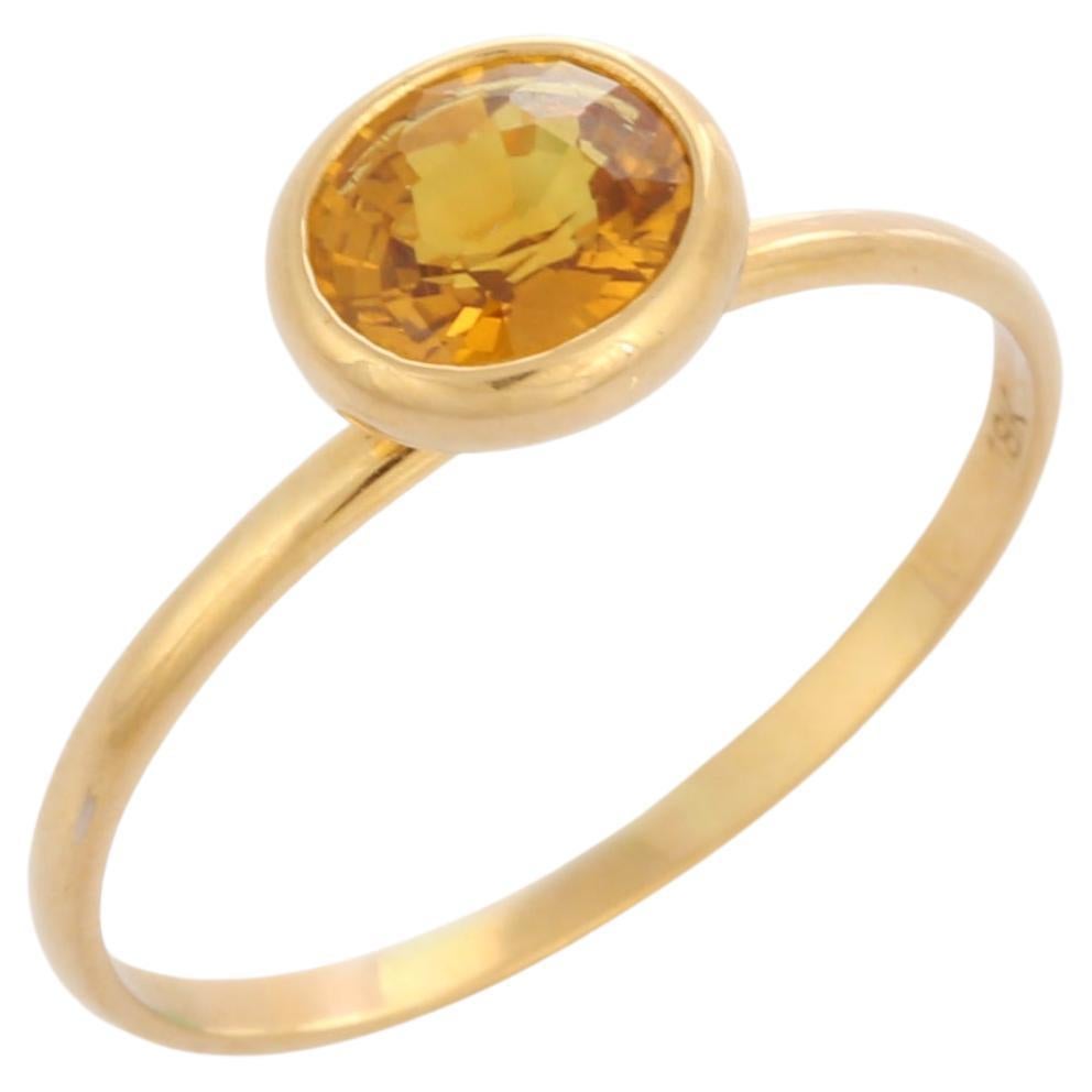For Sale:  1.05 Carat Yellow Sapphire Solitaire Ring in 18K Yellow Gold