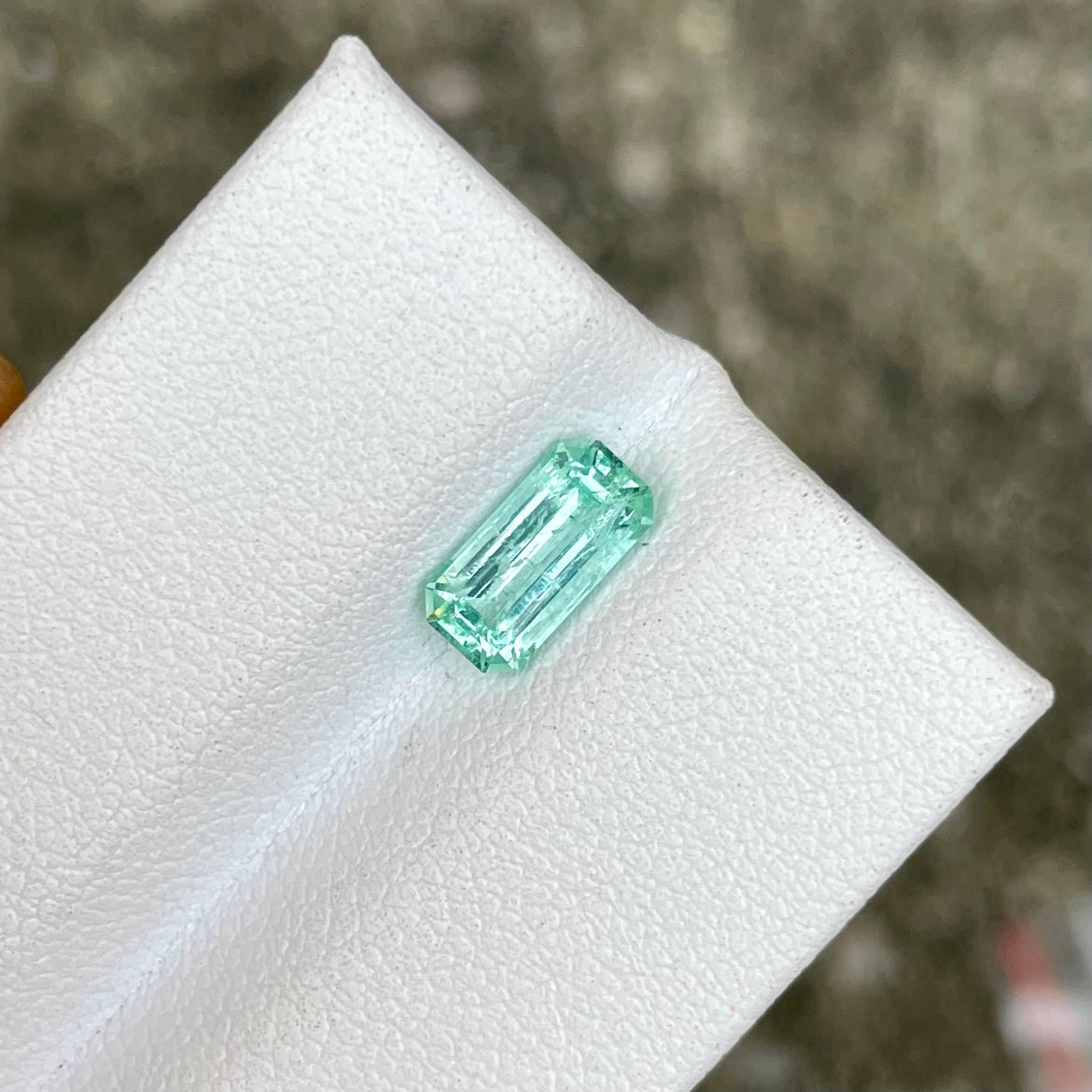Weight 1.05 carats 
Dimensions 8.6x4.3x3.7 mm 
Treatment none 
Origin Afghanistan 
Clarity included 
Shape octagon 
Cut emerald 



This stunning 1.05 carat emerald stone, meticulously cut into a classic emerald shape, emanates a rich and vibrant