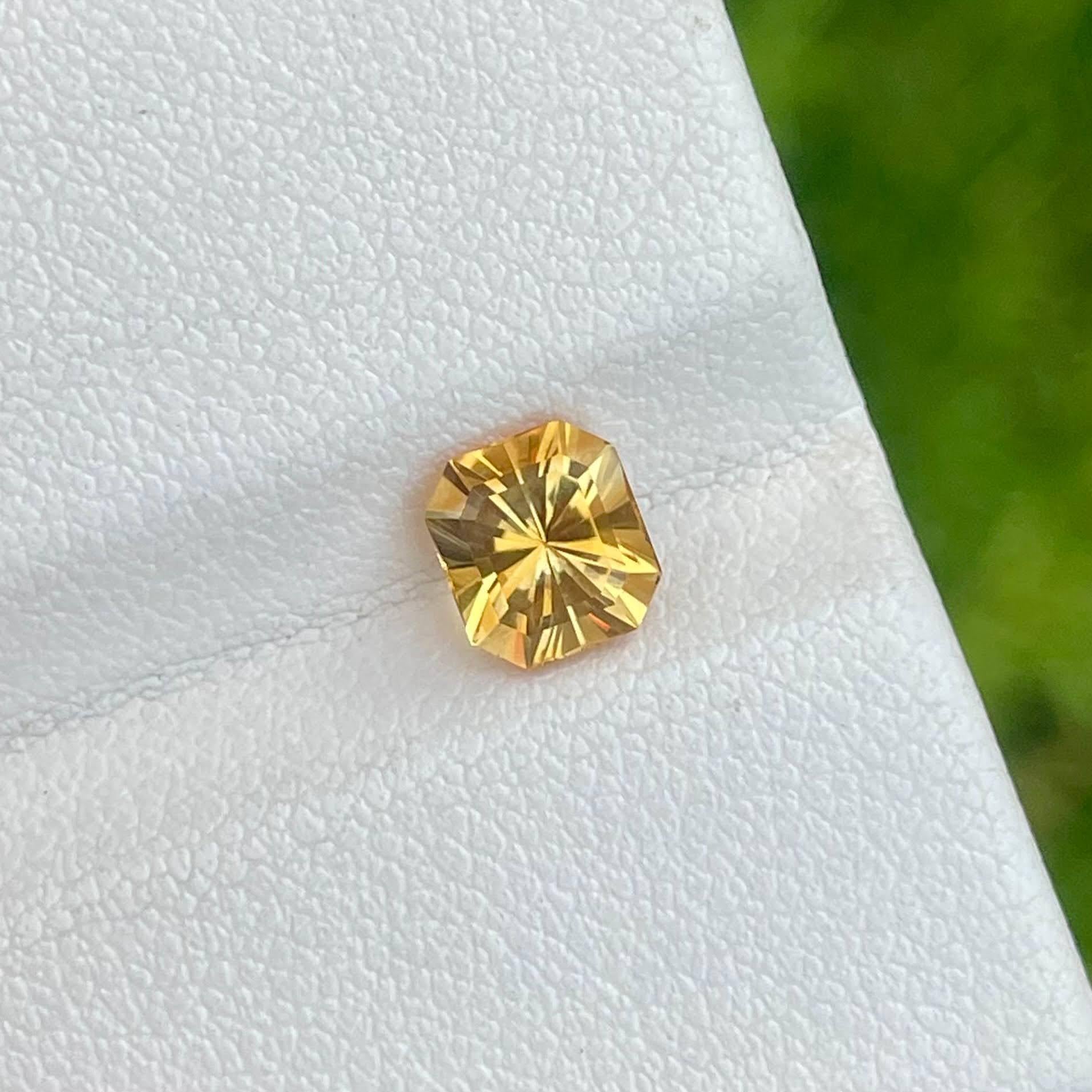 Weight 1.05 carats 
Dimensions 6.4x5.8x4.6 mm 
Treatment none 
Origin Brazil 
Clarity loupe clean 
Shape octagon
Cut custom precision 




Crafted with meticulous precision, this 1.05 carats Citrine Stone embodies the epitome of natural beauty and