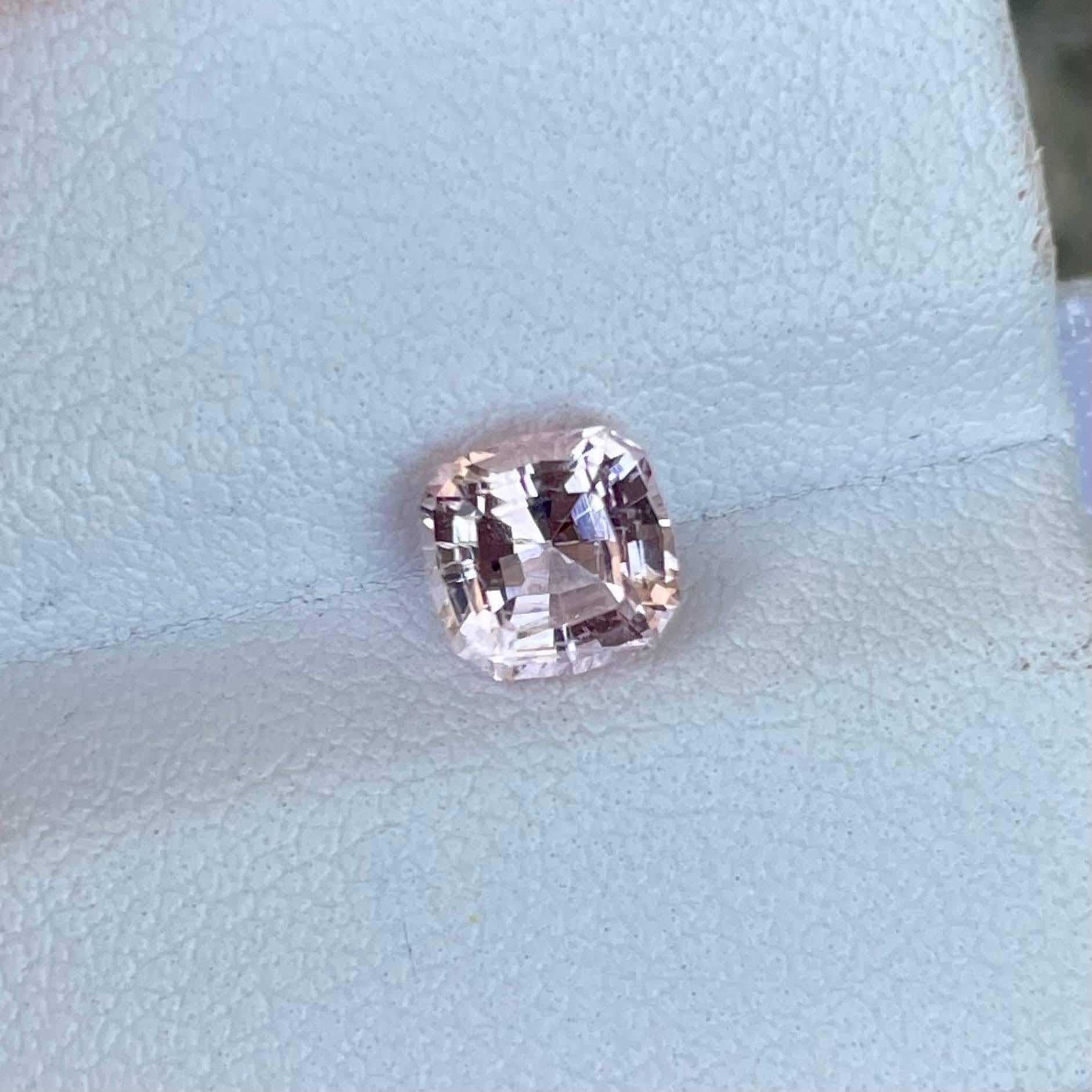 Weight 1.05 carats 
Dimensions 6.2x6.1x4.5 mm
Treatment none 
Origin Africa 
Clarity VVS 
Shape cushion 
Cut fancy cushion 


This stunning 1.05 carat pink morganite gemstone is a rare beauty, cushion cut to enhance its natural sparkle and clarity.