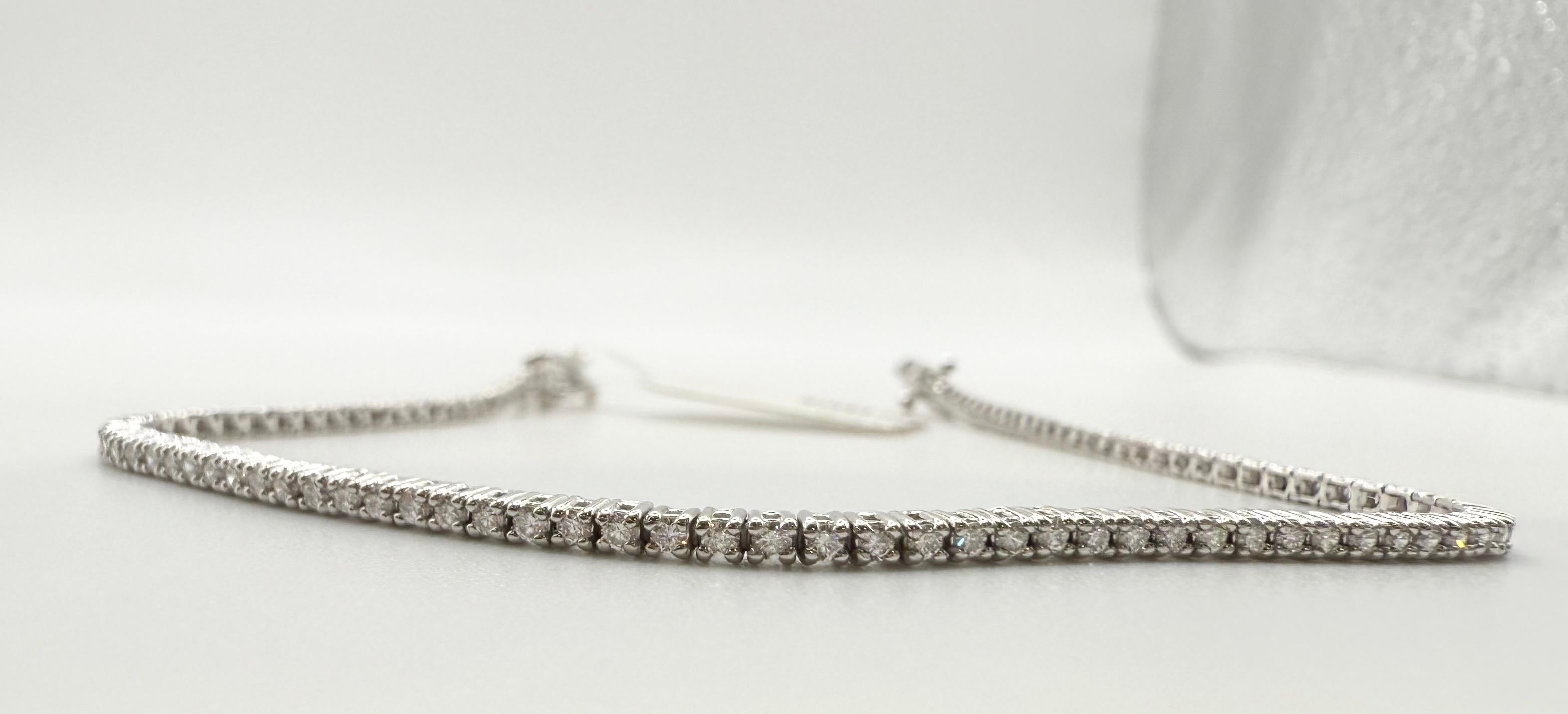 da uomo o donna 1,05 carati Bracciale tennis in oro 18KT robusto e ben fatto in vendita