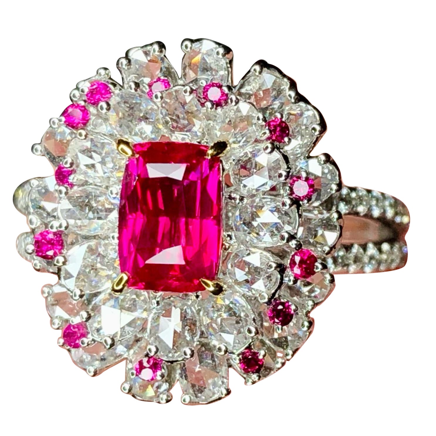 1.05 Carats Unheated Pigeon Blood Mozambique Ruby Ring For Sale