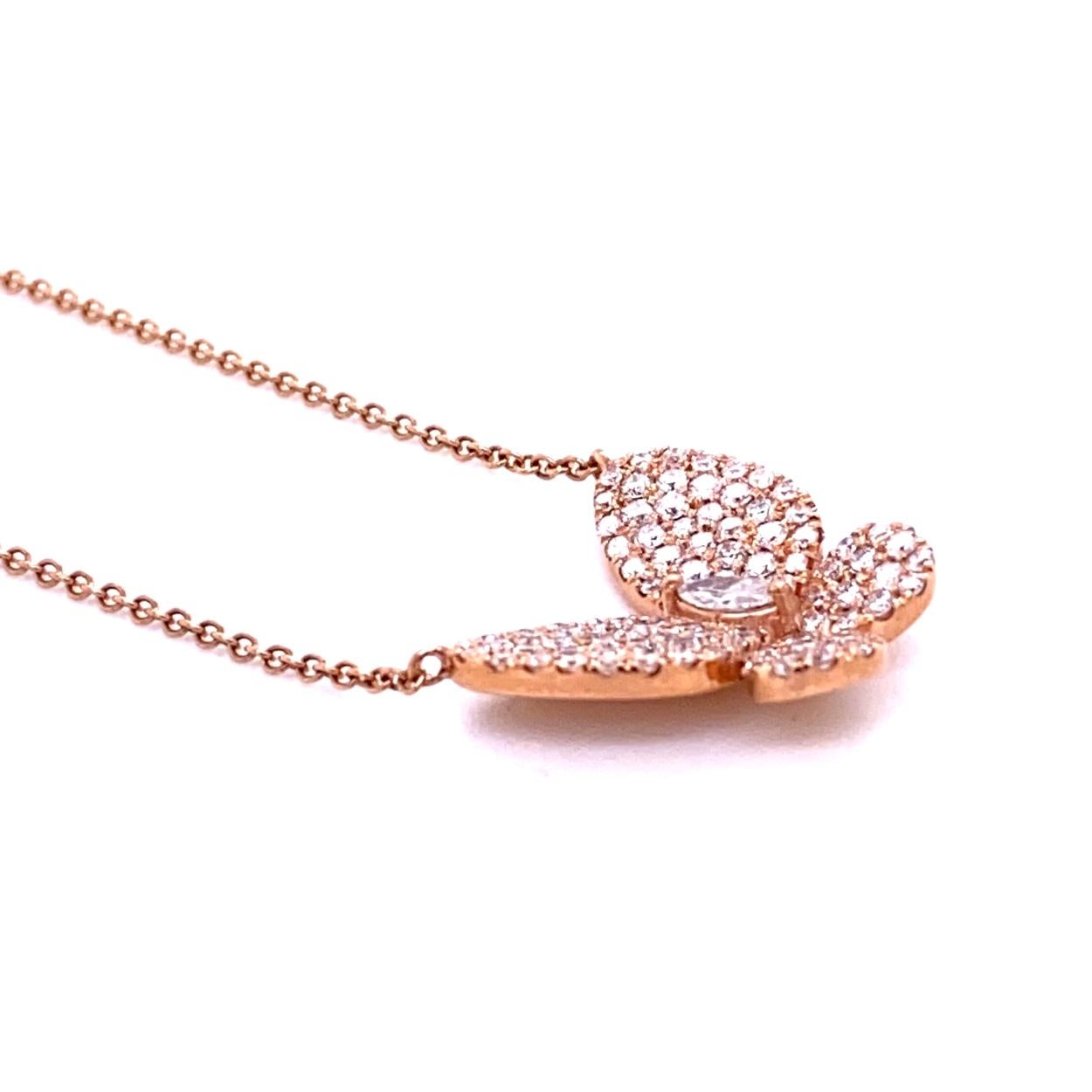 xiv karats marquise diamond butterfly necklace