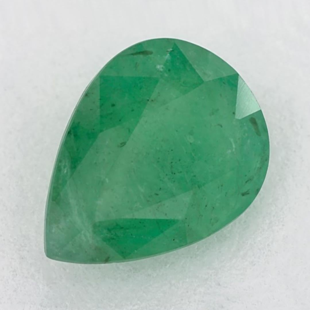 1.05 Karat Smaragd Birne Loser Edelstein (Tropfenschliff) im Angebot