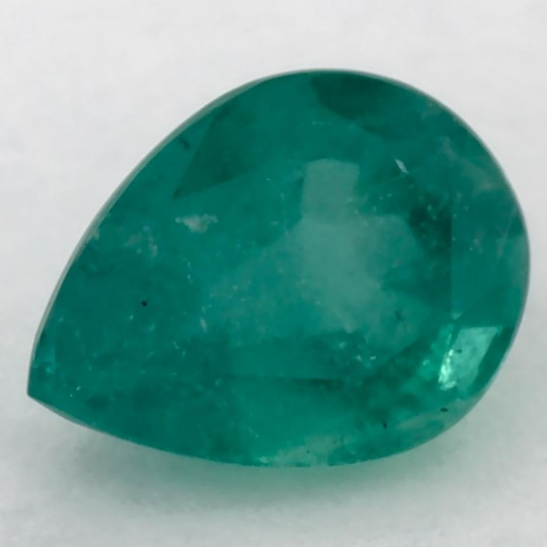 Taille poire 1.05 Ct Emerald Pear Loose Gemstone (pierre précieuse en vrac) en vente