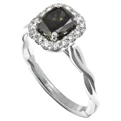 1.05 Ct Natural Fancy Dark Grayish Green Diamond Ring, No Reserve Price