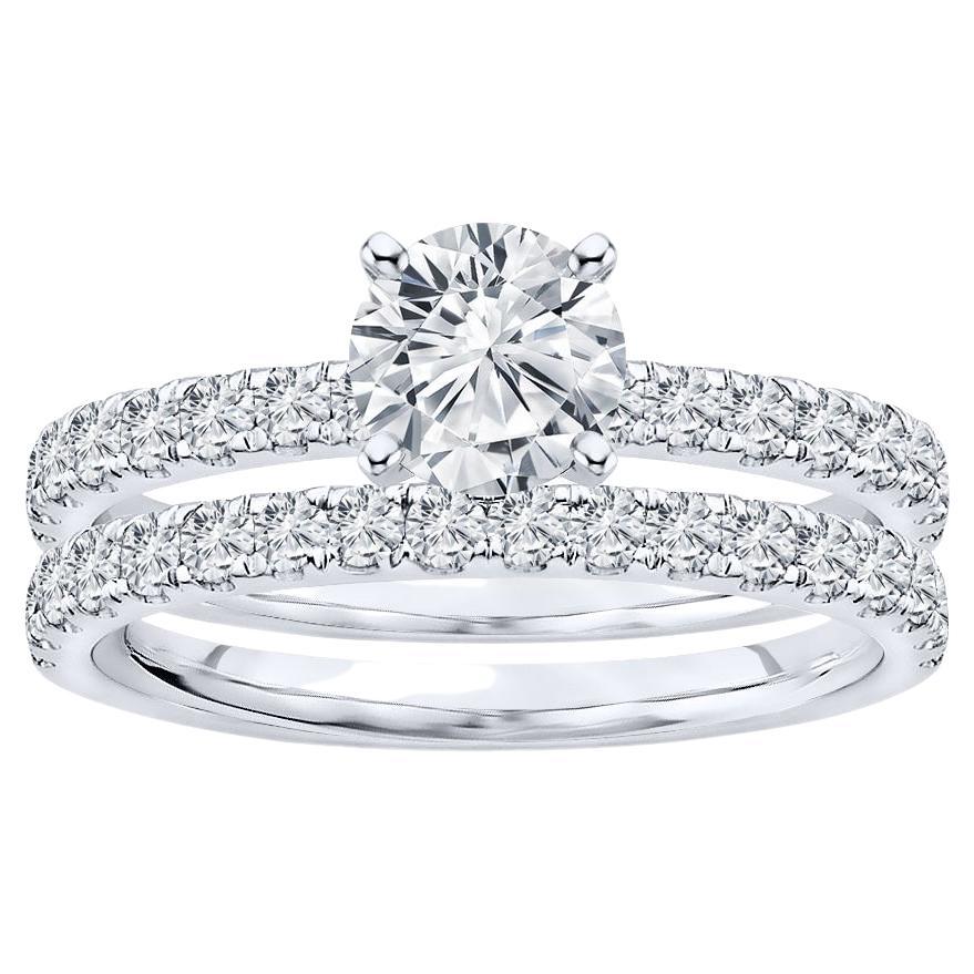 For Sale:  1.05 ct. tw. Round Diamond Wedding Engagement Set
