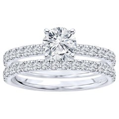 1,05 carat Parure de fiançailles de mariage en diamant rond