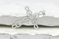 1.05 CTW Natural Diamond Cross Pendant Round Cut 14K White Gold VS F/G