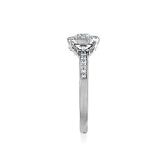 1.05 Carat Platinum Diamond Halo Engagement Ring, .70 Carat Diamond Center Stone