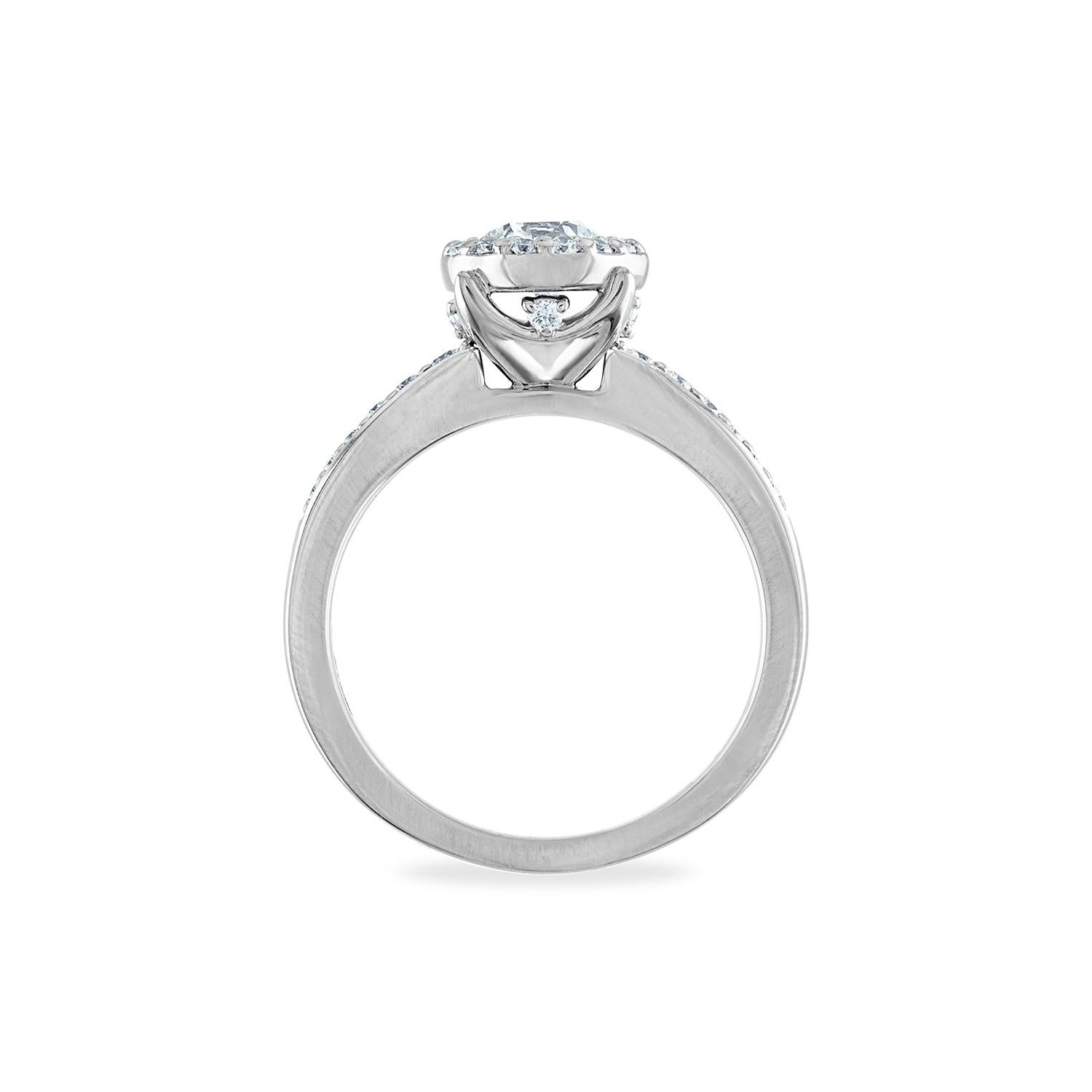 1 carat center stone halo engagement ring