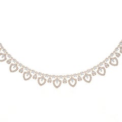 10.5 CTW round diamonds Gazebo collection Necklace in 14K rose gold