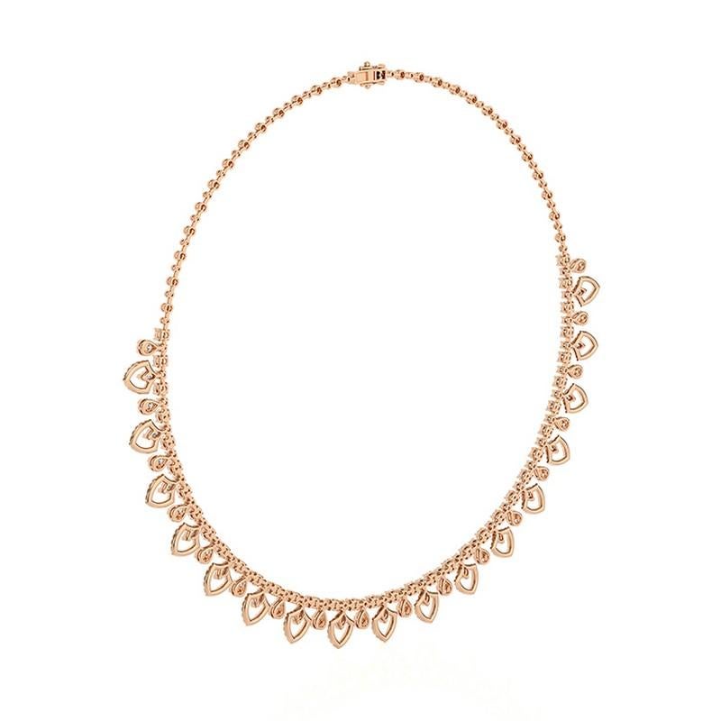 Collana con diamanti rotondi da 10,5 CTW della collezione Gazebo in oro rosa 14K In condizioni Nuovo in vendita a Paramus, NJ