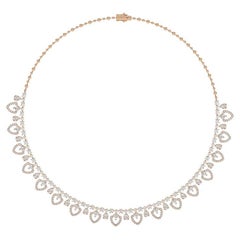 10.5 CTW round diamonds Gazebo collection Necklace in 14K rose gold