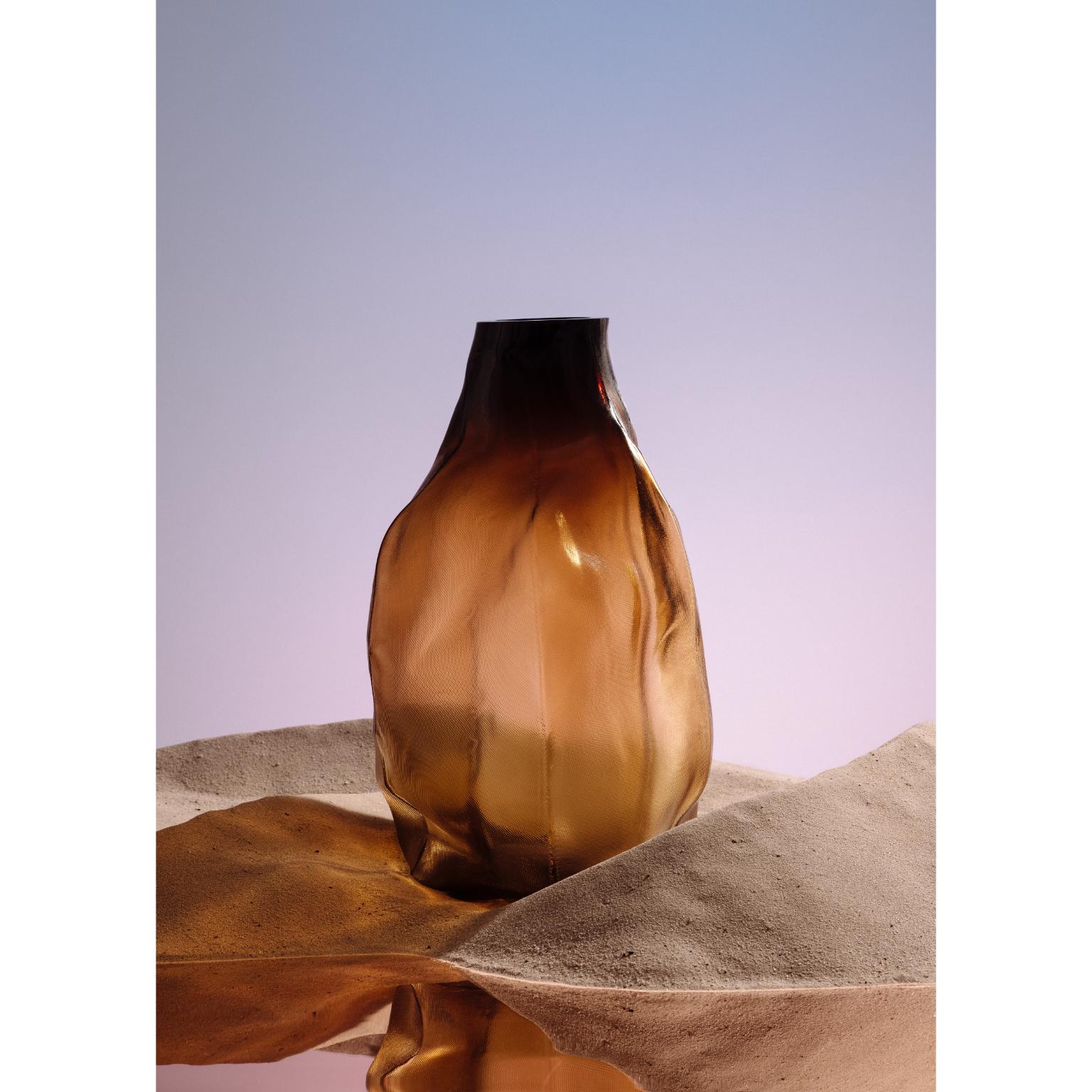 Post-Modern 105 Ltr Forms 55 Yellow Blown Glass Unique Decorative Object by Vogel Studio For Sale