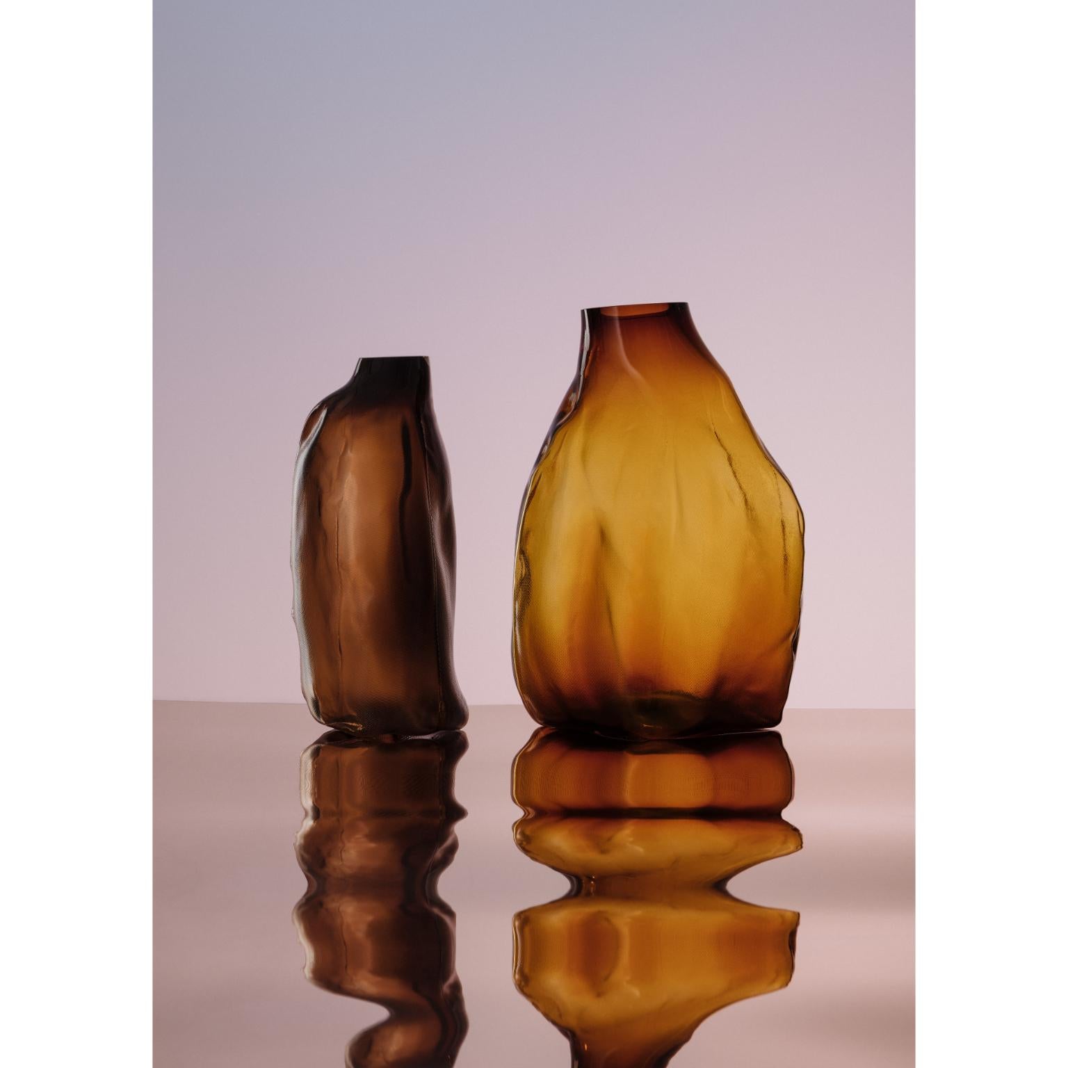 Contemporary 105 Ltr Forms 55 Yellow Blown Glass Unique Decorative Object by Vogel Studio For Sale