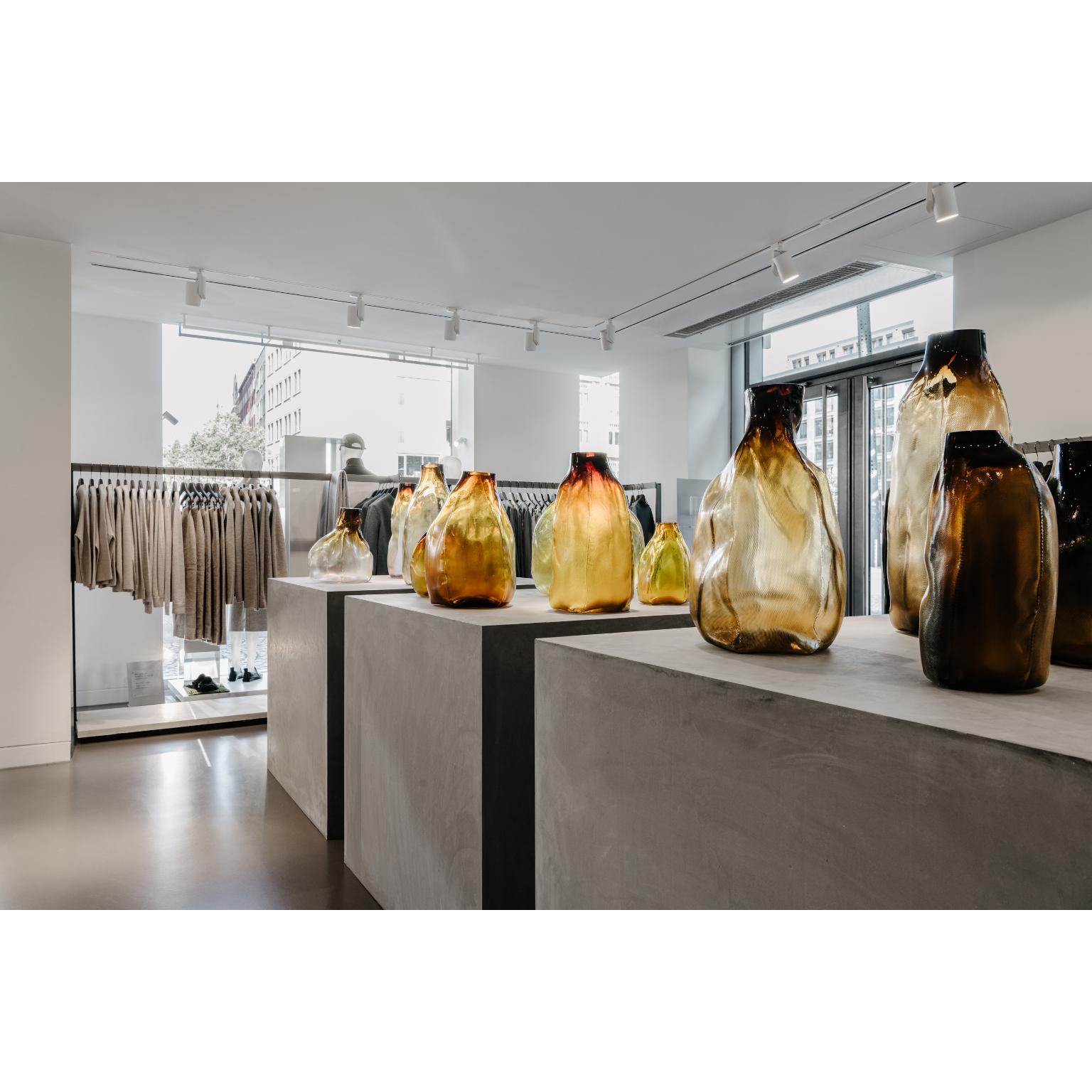 105 Ltr Forms 55 Yellow Blown Glass Unique Decorative Object by Vogel Studio For Sale 2