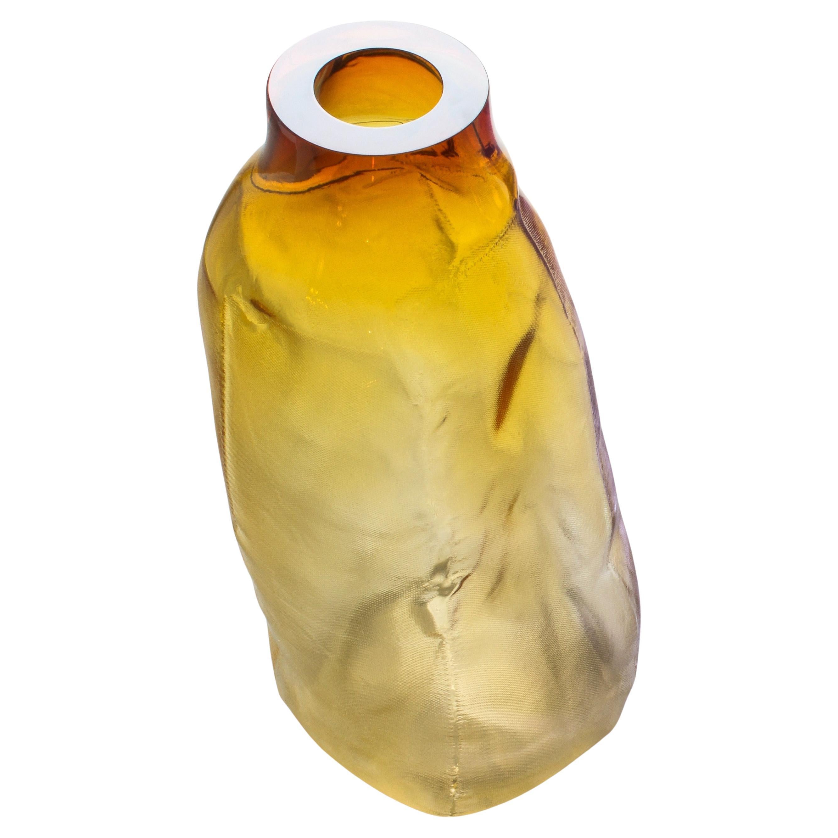 105 Ltr Forms 55 Yellow Blown Glass Unique Decorative Object by Vogel Studio