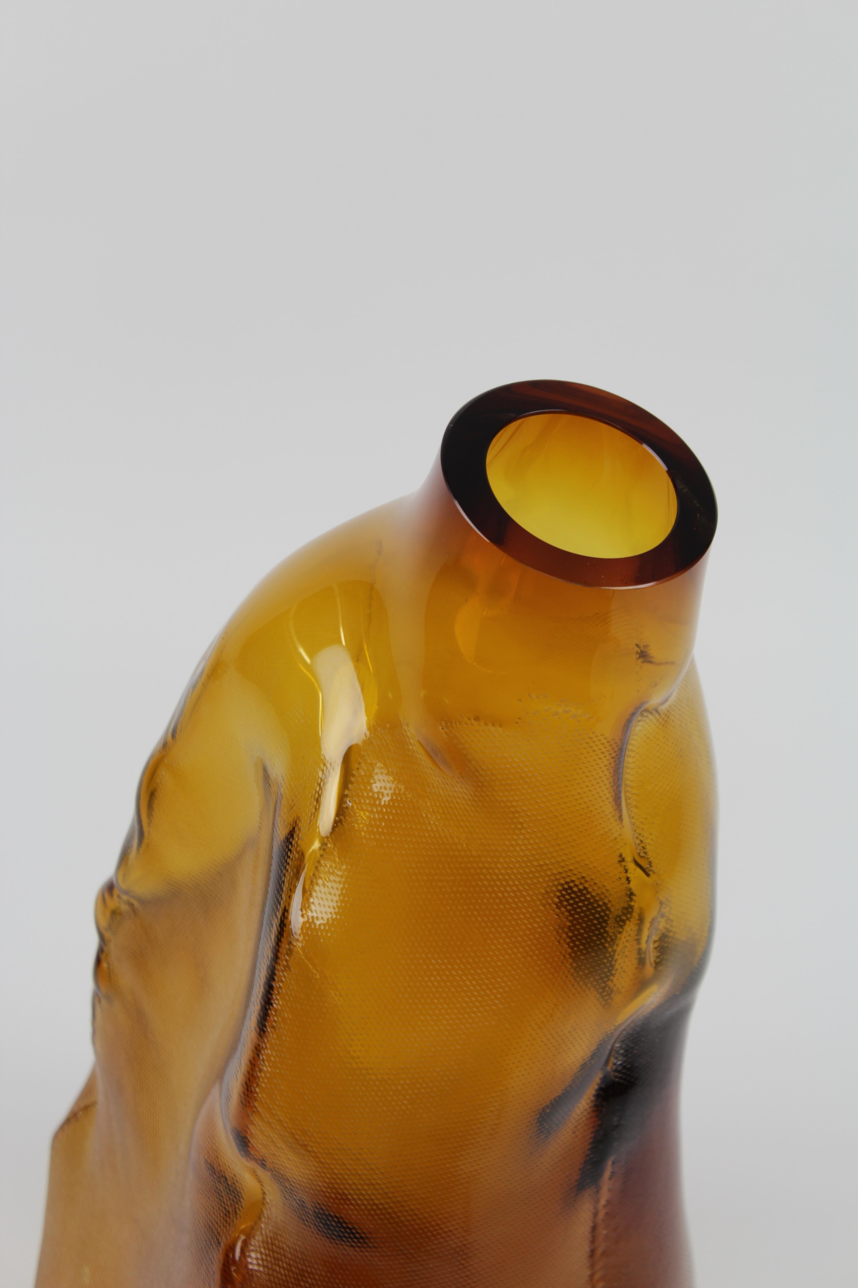 Swedish 105 Ltr Forms, Amber, Handmade Glass Object by Vogel Studio