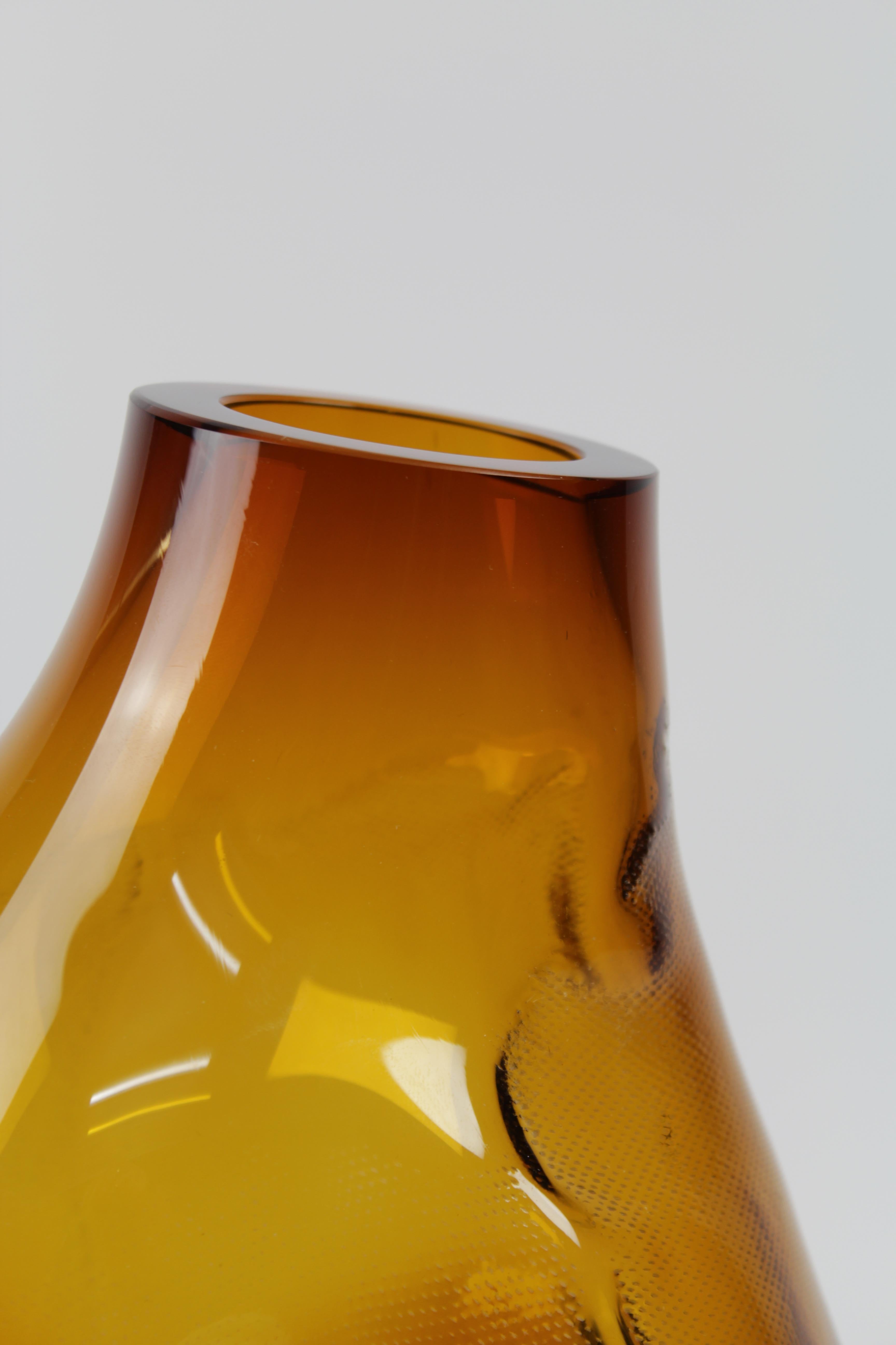 105 Ltr Forms, Amber, Handmade Glass Object by Vogel Studio In New Condition In Sarstedt, NI
