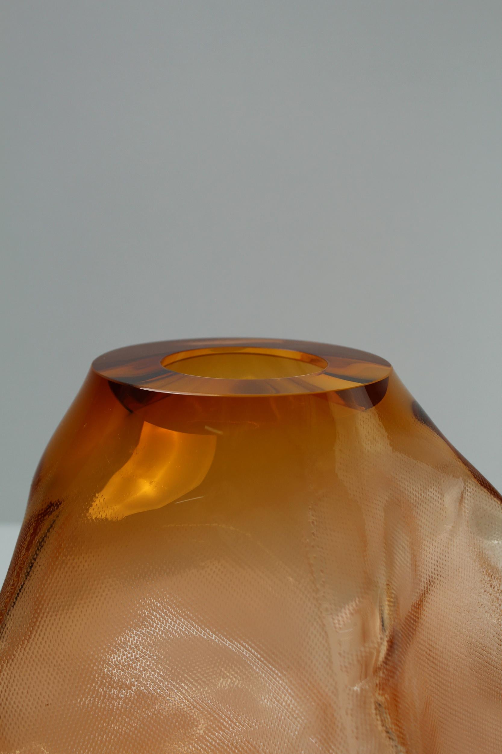 XXIe siècle et contemporain 105 Ltr Forms, Aurora Yellowish, Handmade Glass Objects for Studio en vente