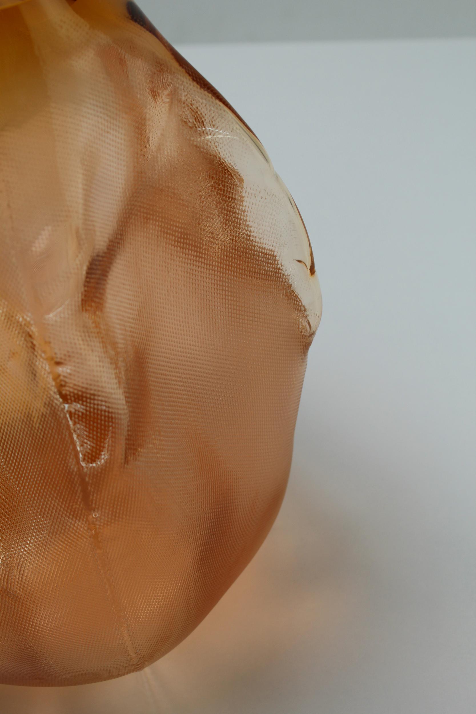 Verre 105 Ltr Forms, Aurora Yellowish, Handmade Glass Objects for Studio en vente