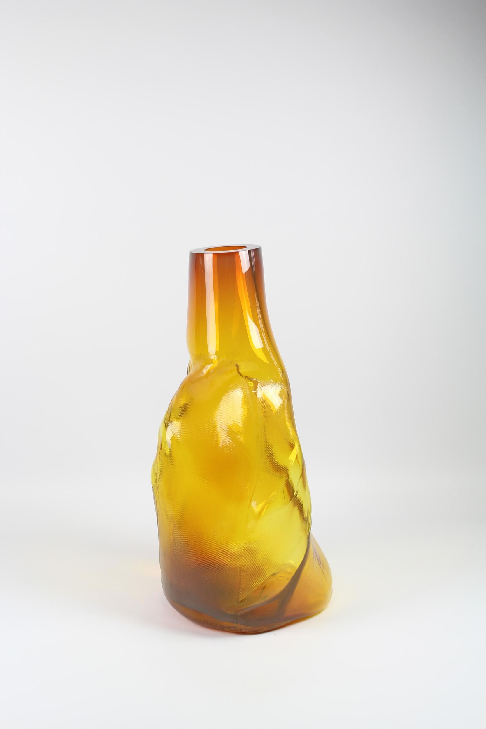 Swedish 105 Ltr Forms, Brilliant Gold, Handmade Glass Object by Vogel Studio For Sale
