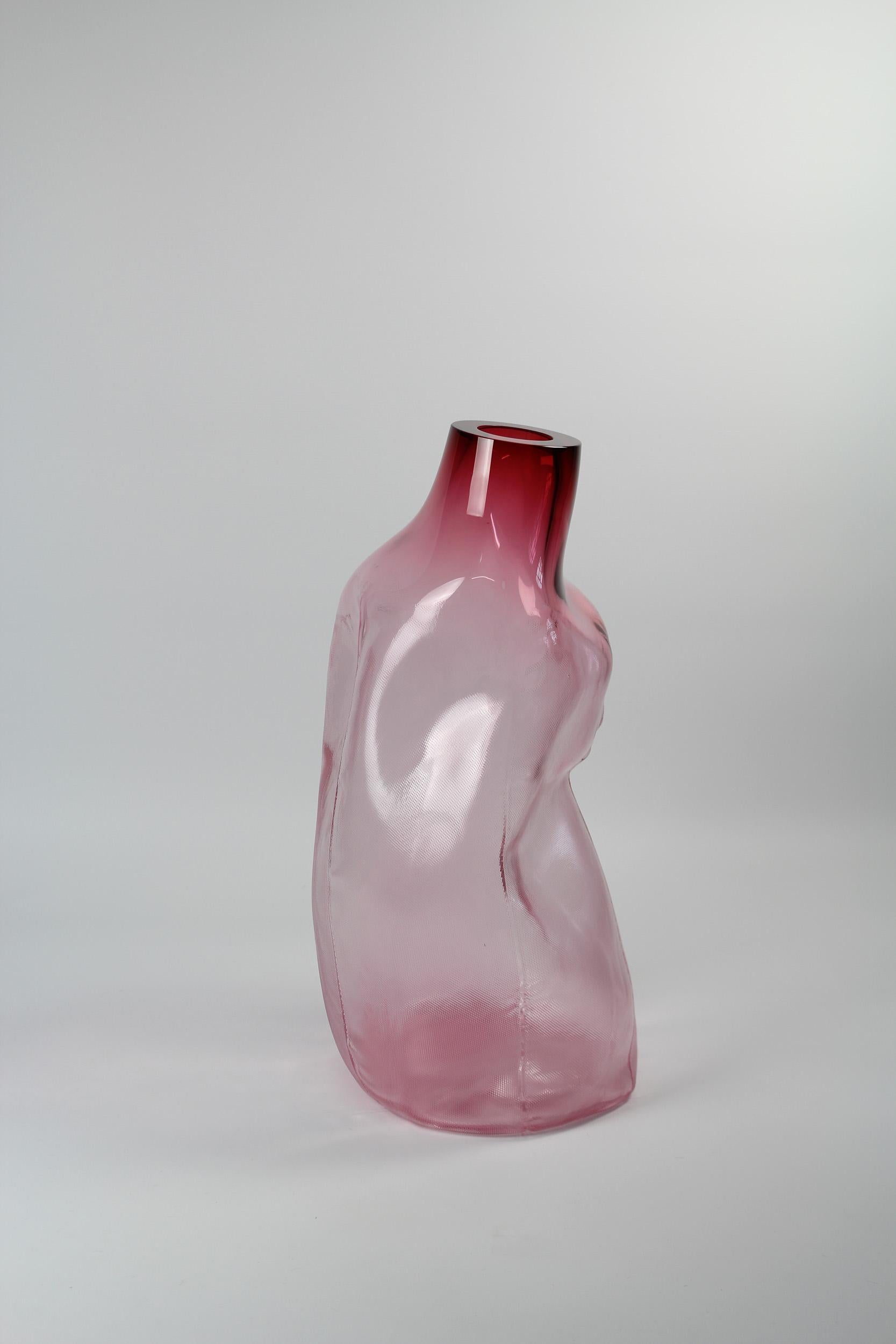 Swedish 105 Ltr Forms, Fuchsia, Handmade Glass Object by Vogel Studio For Sale