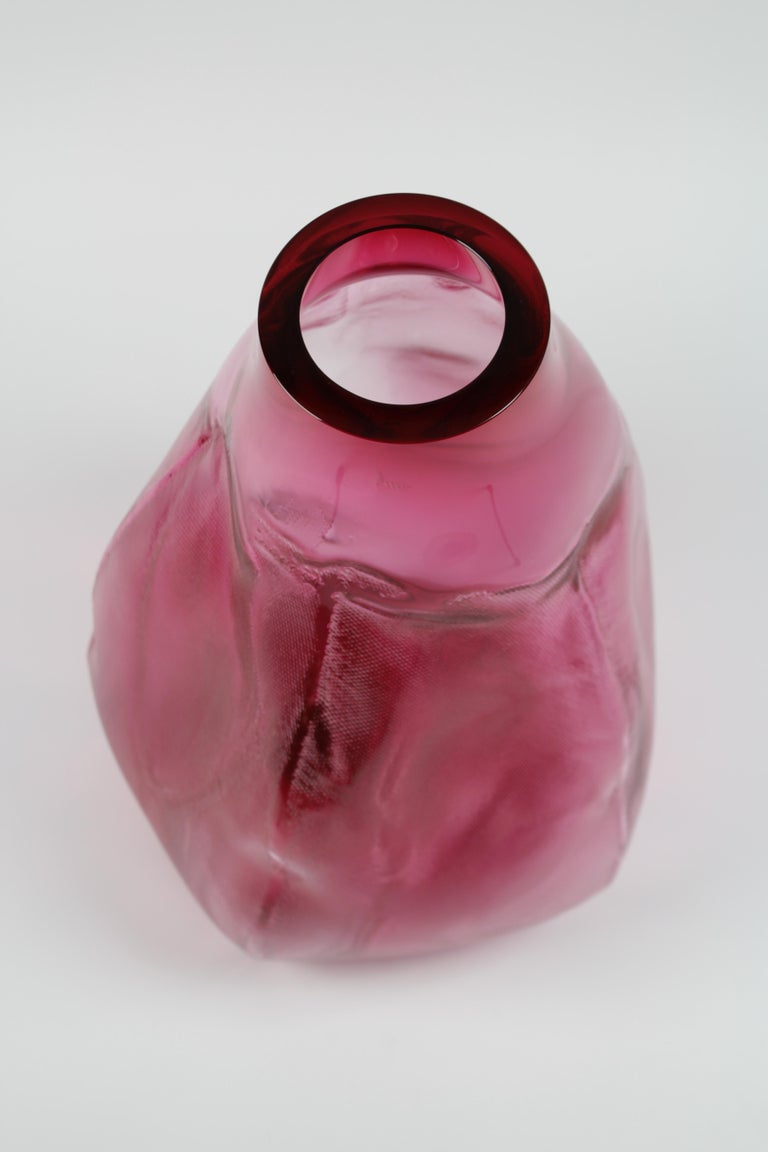 105 Ltr Forms, Fuchsia, Handmade Glass Object by Vogel Studio For Sale