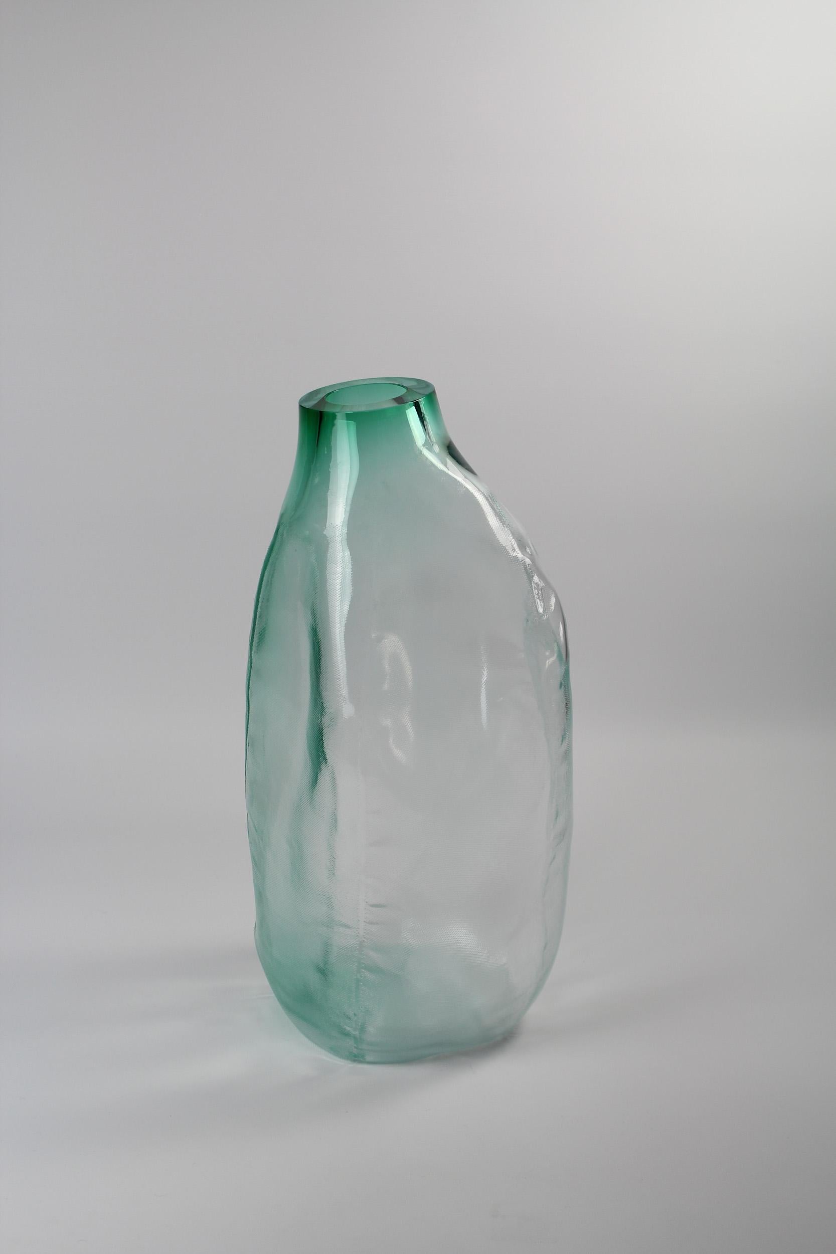 Swedish 105 Ltr Forms, New Emerald Green, Handmade Glass Object by Vogel Studio For Sale