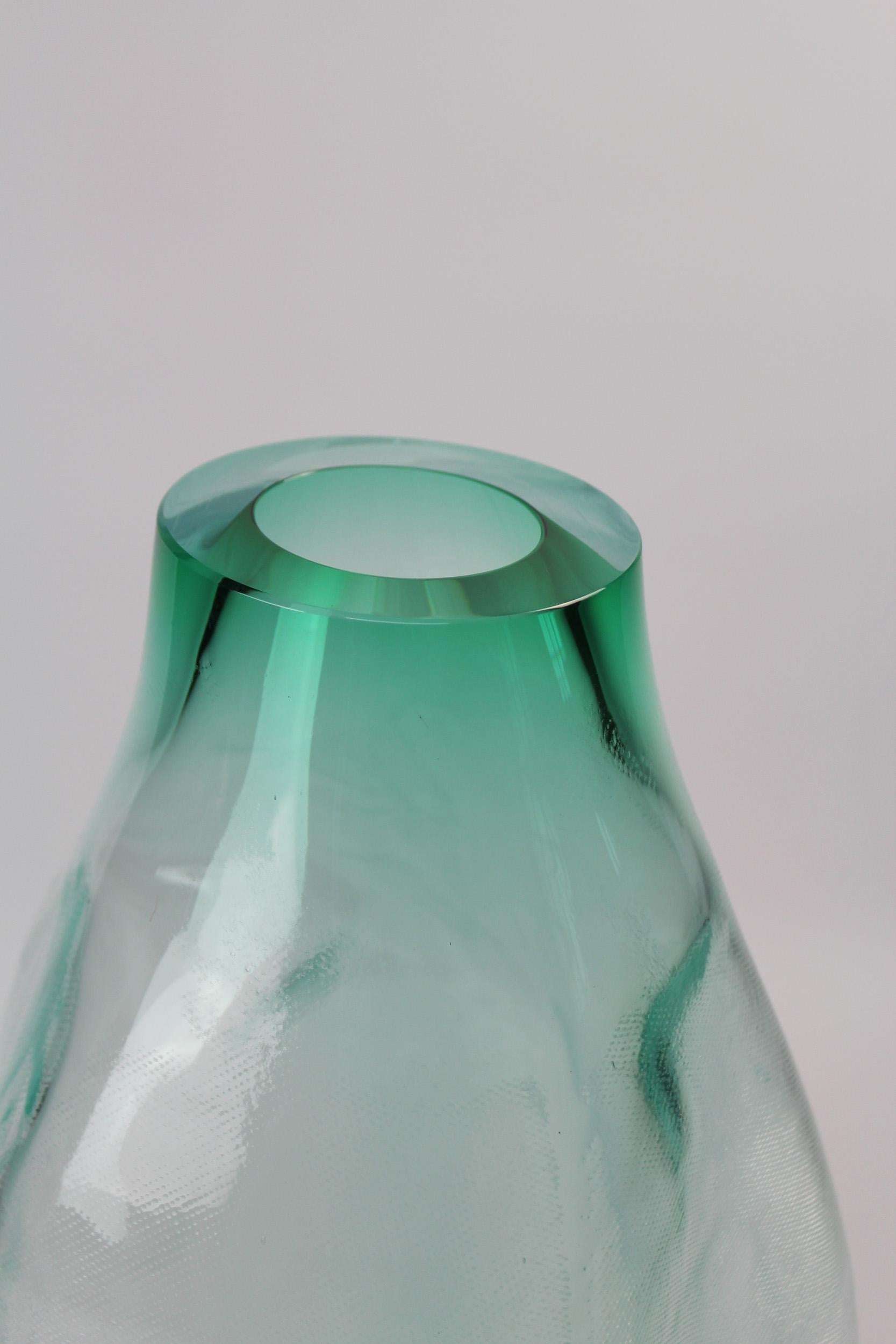 Contemporary 105 Ltr Forms, New Emerald Green, Handmade Glass Object by Vogel Studio For Sale