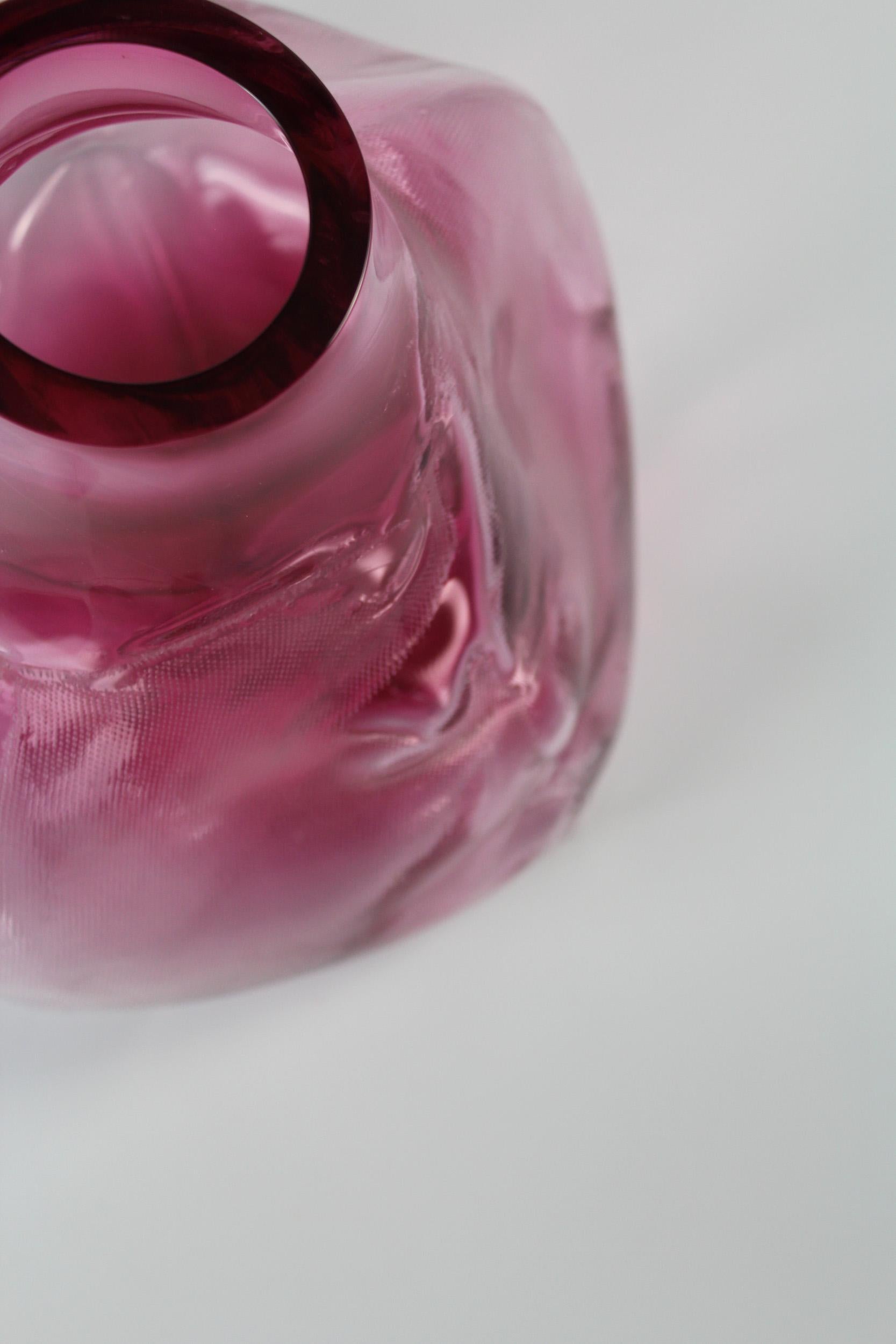 Contemporary 105 Ltr Forms, Wine Red, Handmade Glass Object by Vogel Studio For Sale
