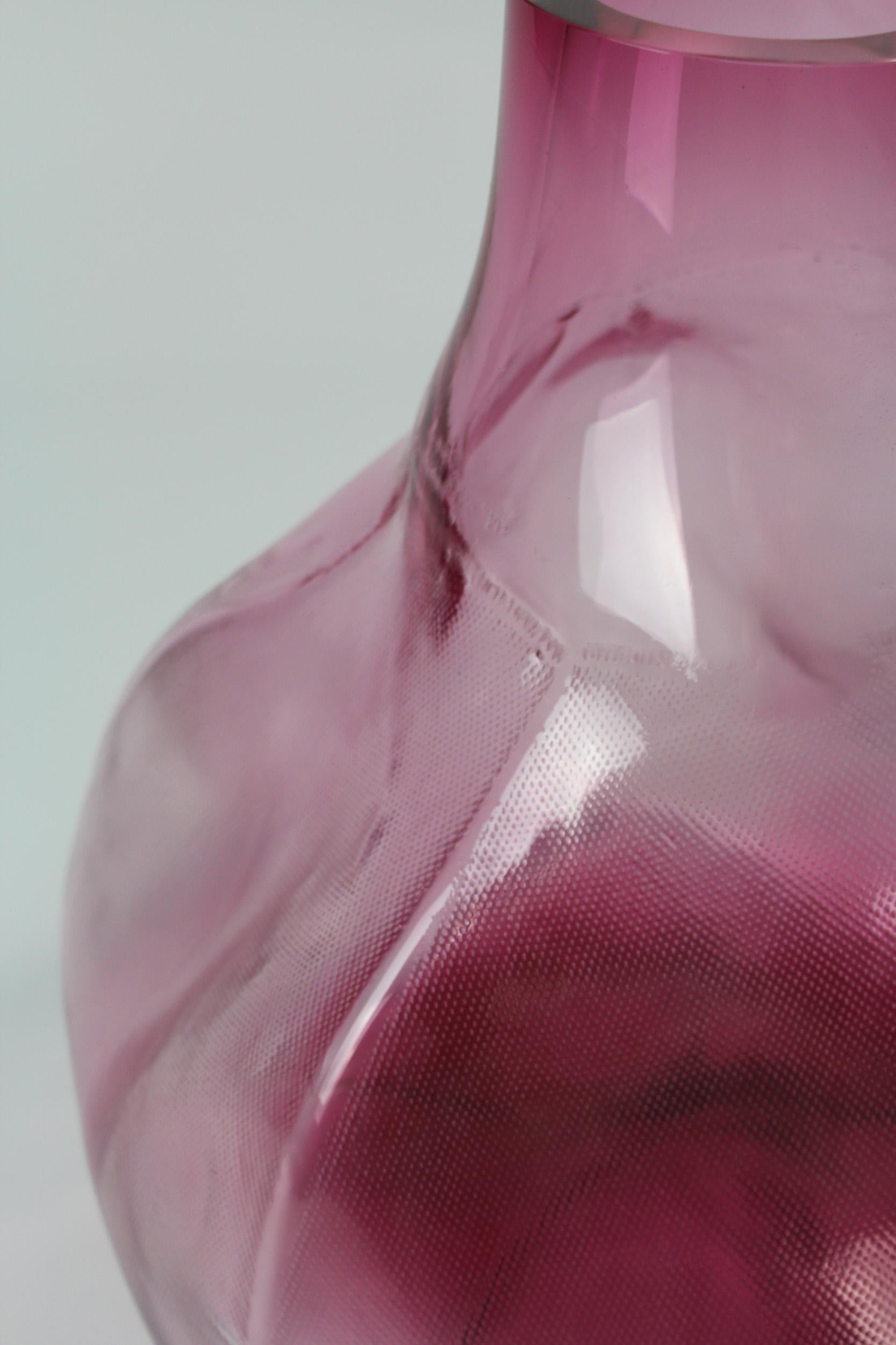 105 Ltr Forms, Wine Red, Handmade Glass Object by Vogel Studio For Sale 1