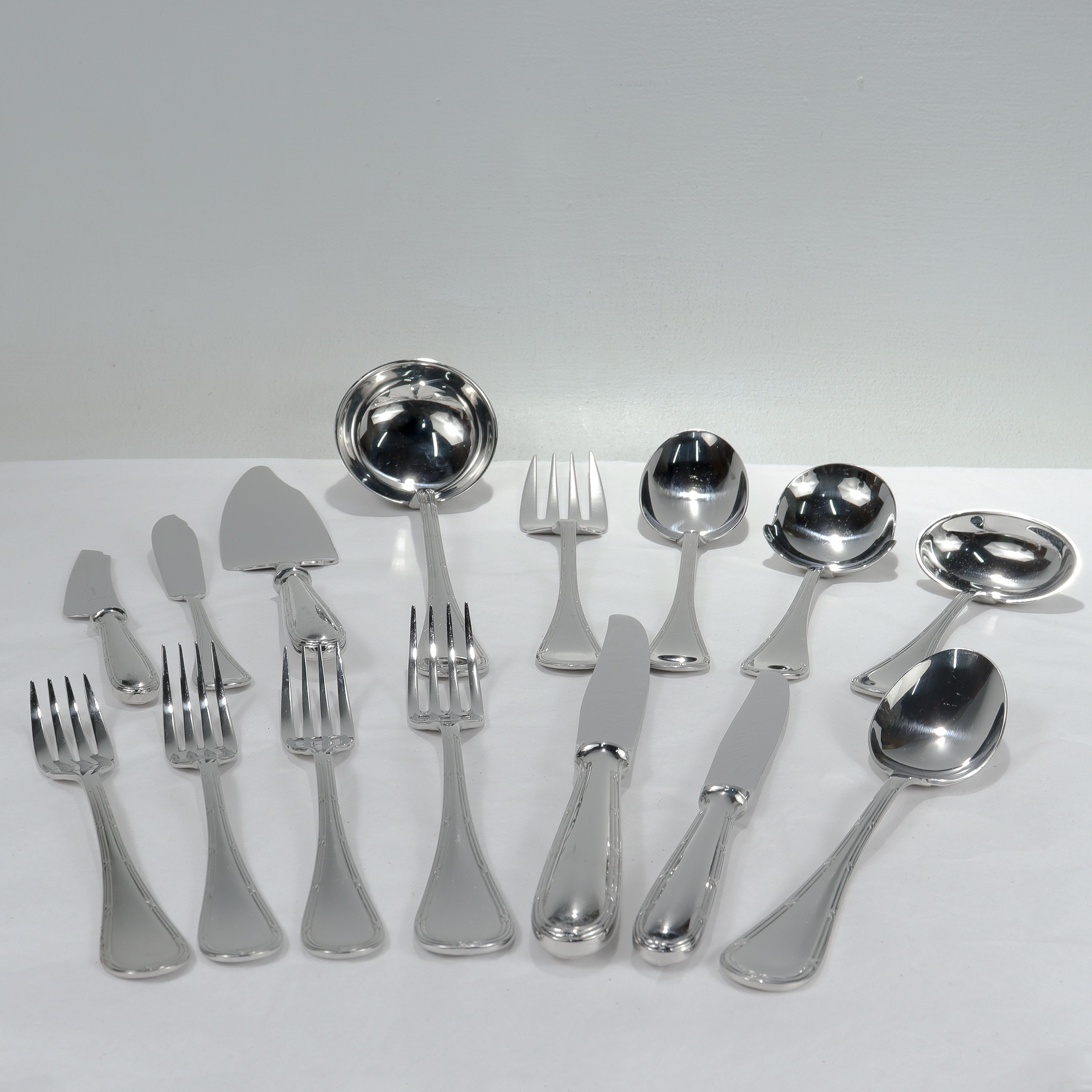 105 Piece Christofle Pastorale Stainless Steel Dinner Flatware Service for 12 4