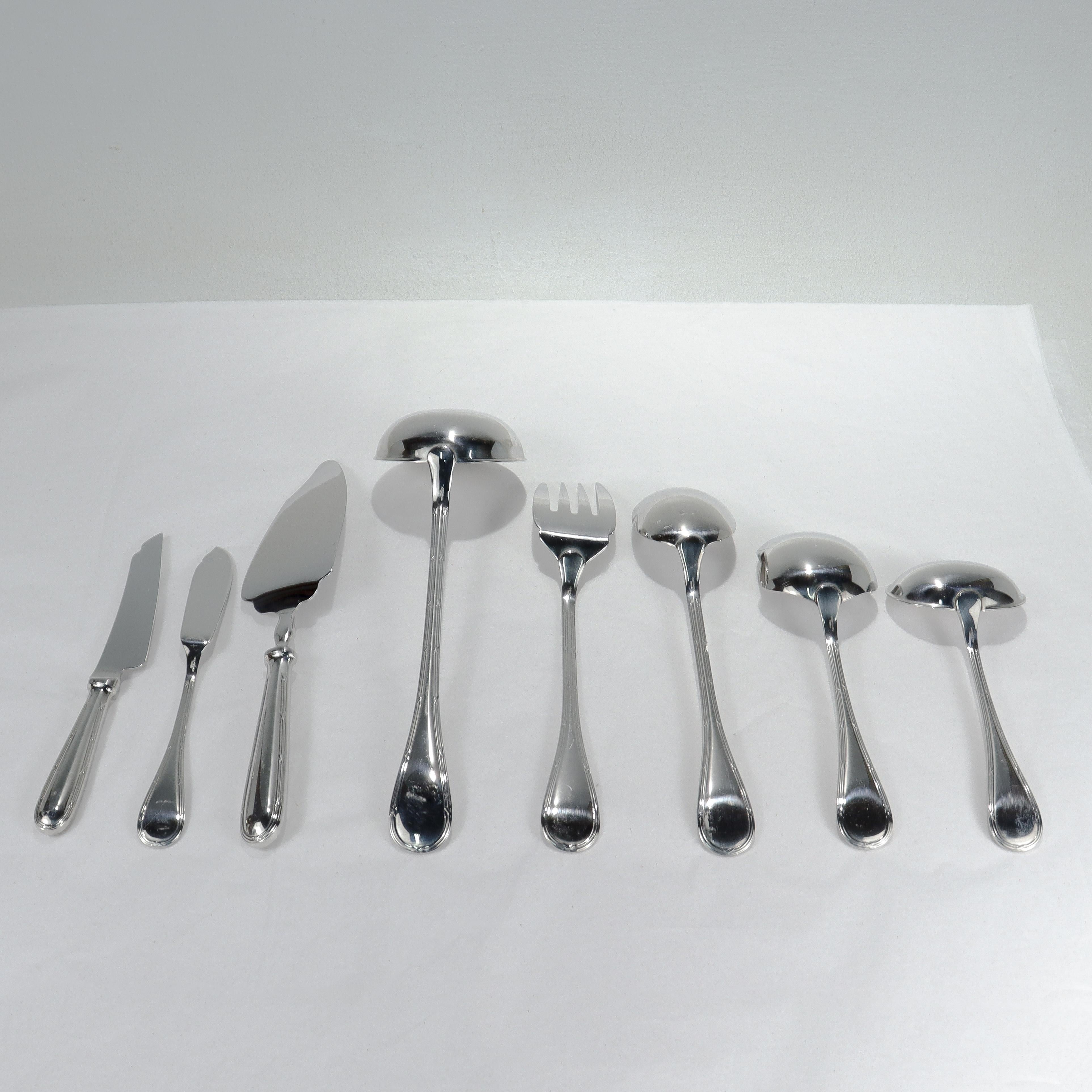 105 Piece Christofle Pastorale Stainless Steel Dinner Flatware Service for 12 6