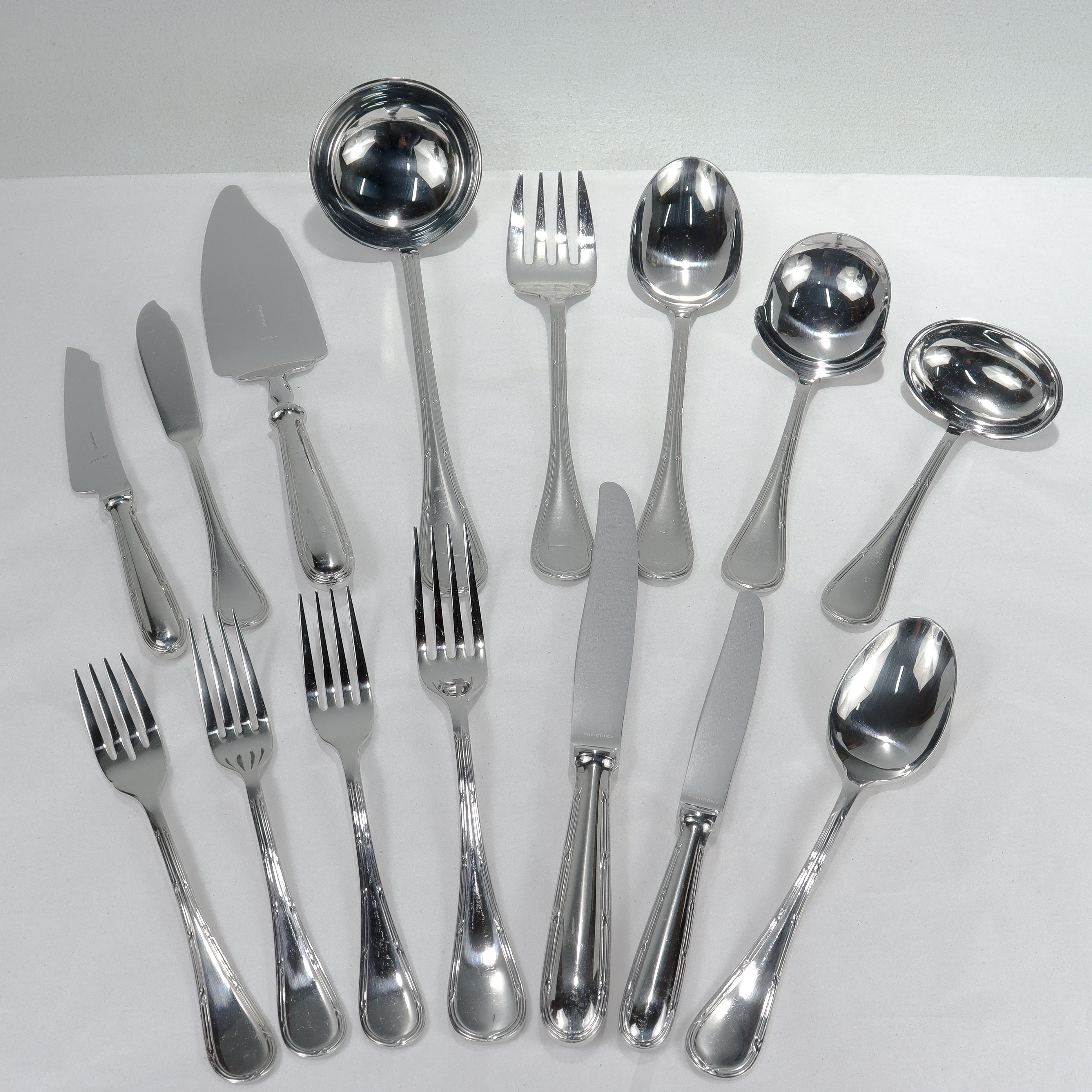 105 Piece Christofle Pastorale Stainless Steel Dinner Flatware Service for 12 3