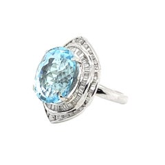 10.50 Carat Aquamarine with 1.50 Carats of Diamonds