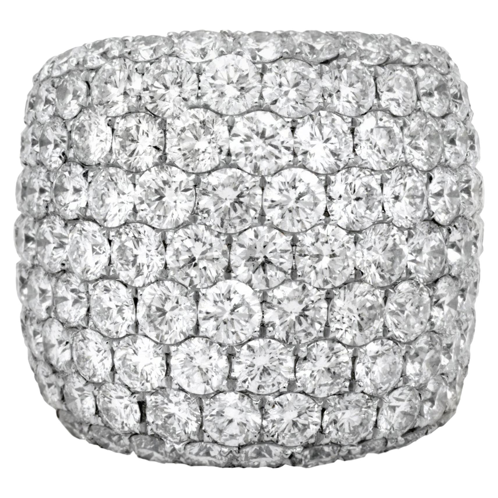 Diana M. 10.00 Carat Pave Diamond Cigar Band in 18kt White Gold FG VS For Sale
