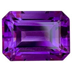 10.50 Carat Natural Loose Deep Purple Amethyst Emerald Shape Gem