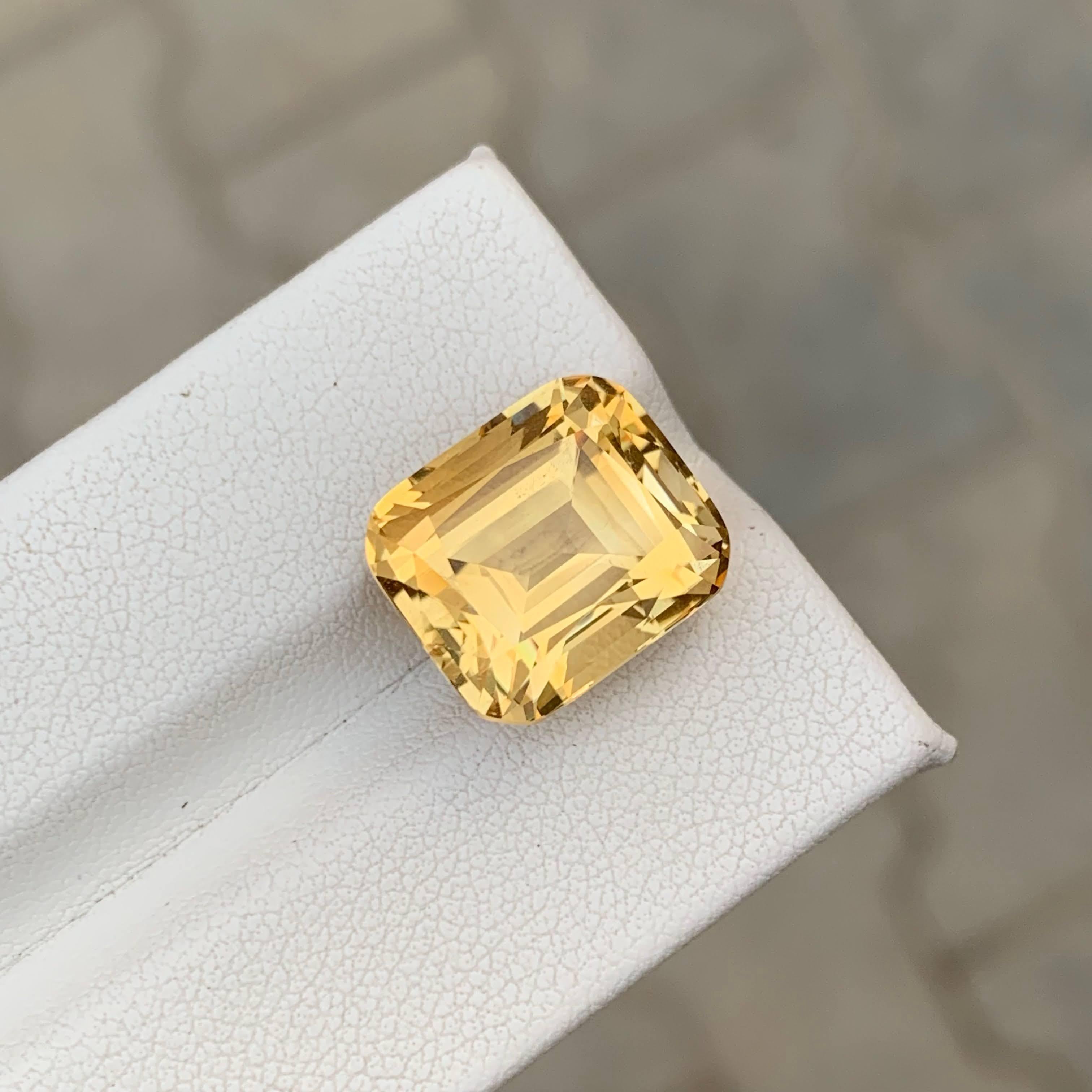 10.50 Carati Nature Sciolto Giallo Oro Citrino Taglio Cuscino Gemma Brasiliana In condizioni Nuovo in vendita a Bangkok, TH